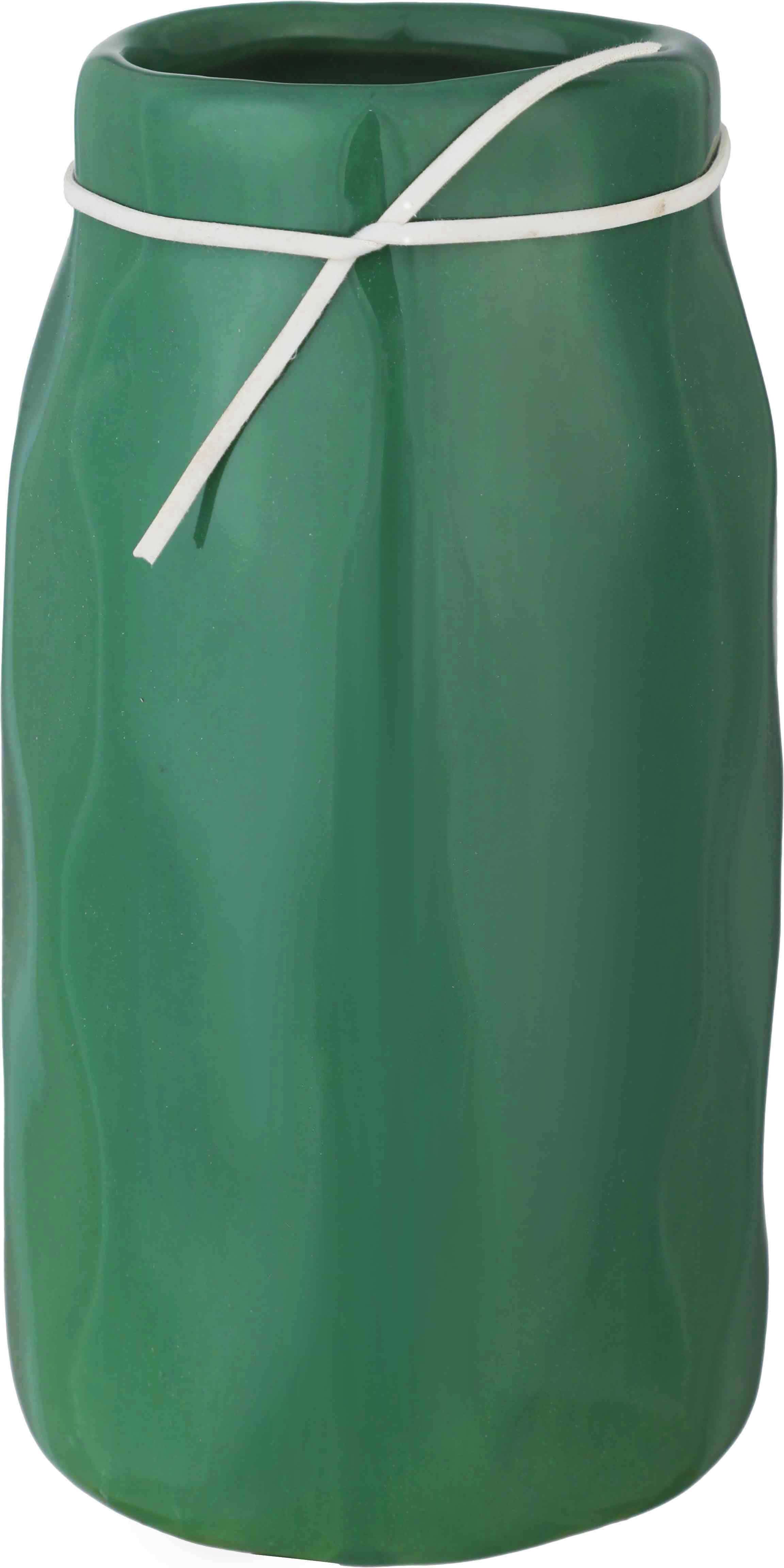 Pottery Decorative Vase, 17 Cm - Green