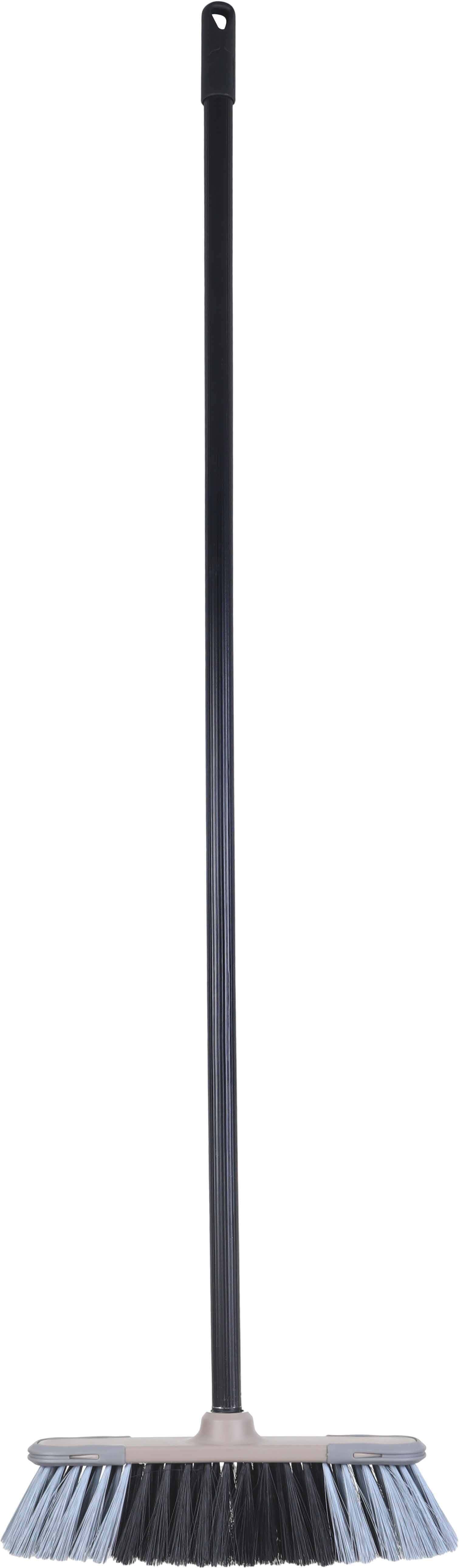 York Plastic Floor Broom, Metal Handle, 110 cm - Brown Black