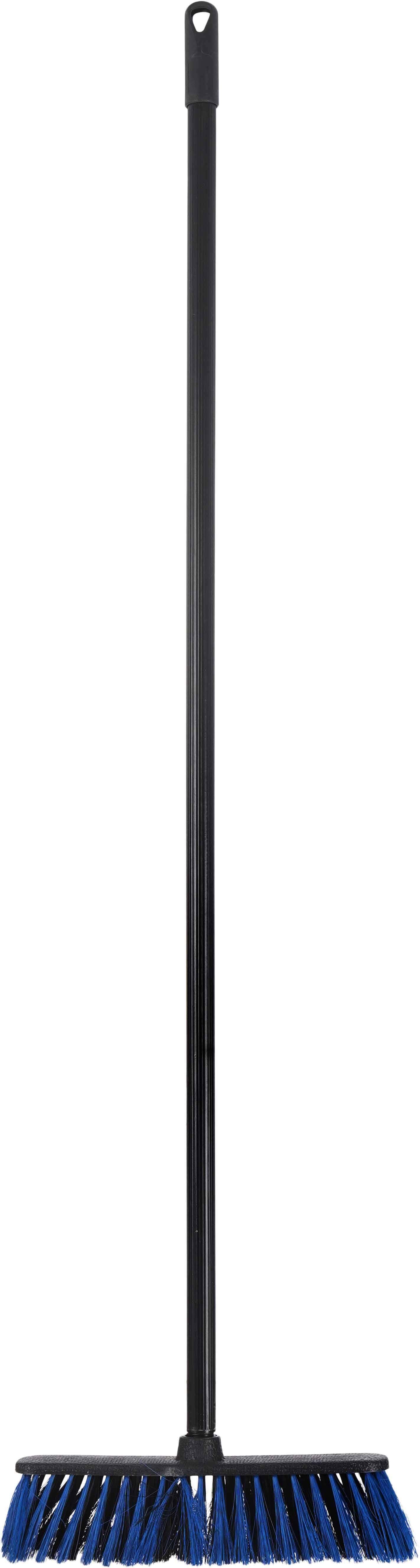 York Plastic Soft Bristles Cleaning Brush, Metal Handle, 110 cm - Black Blue