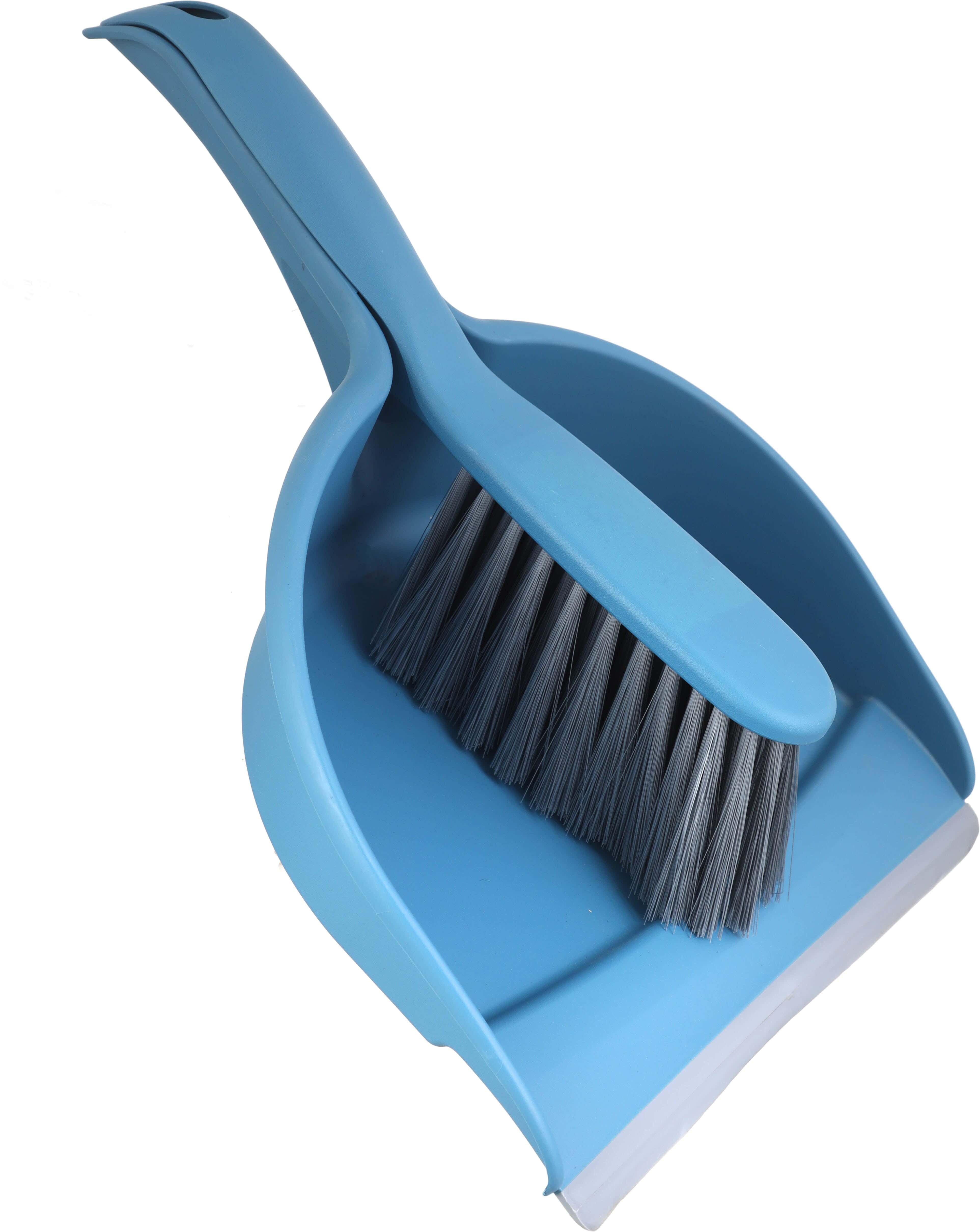 York Plastic Cleaning Brush with Dustpan, 23×32 cm - Petrol