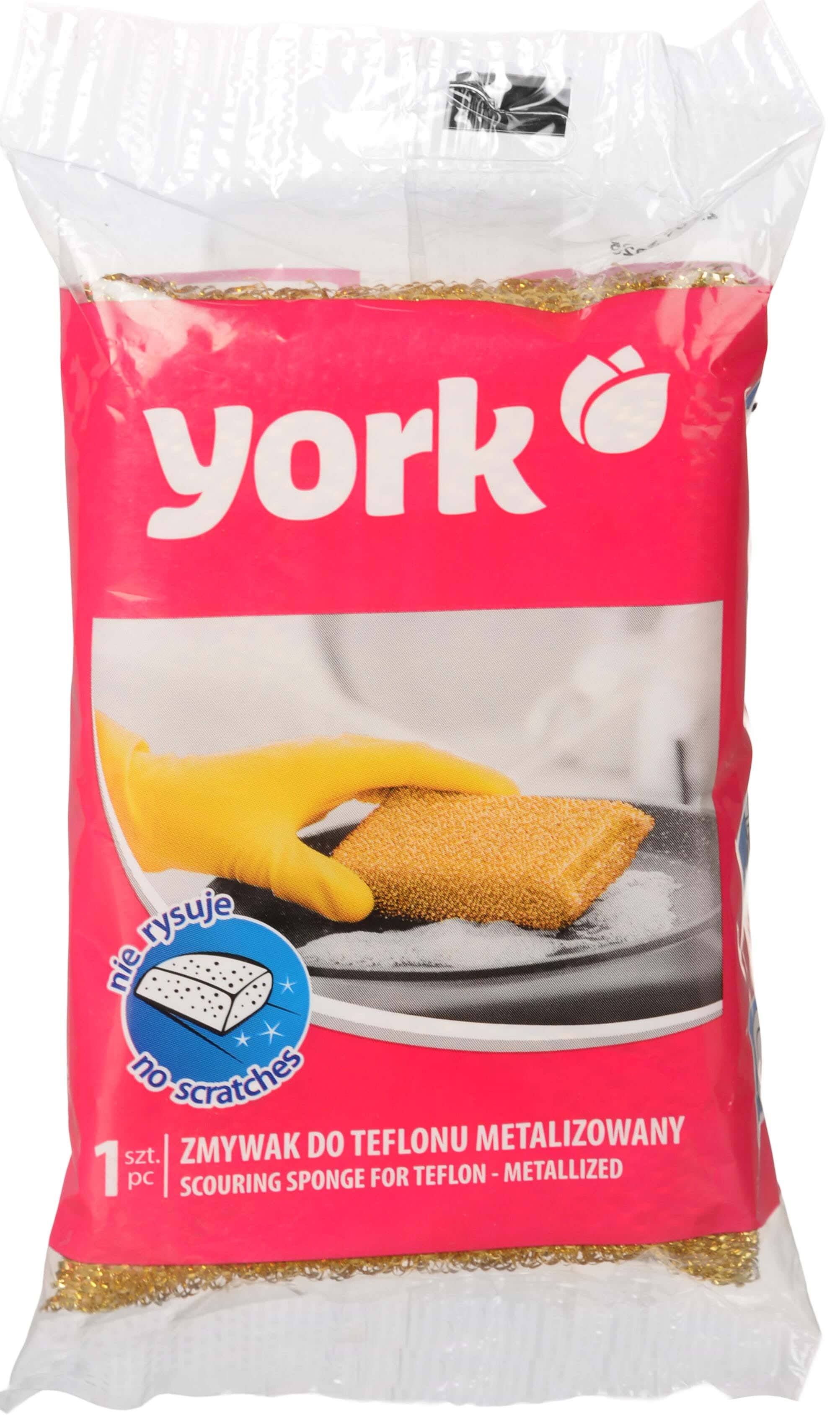 York Teflon Dish Cleaning Sponge, 8×17 cm - Gold
