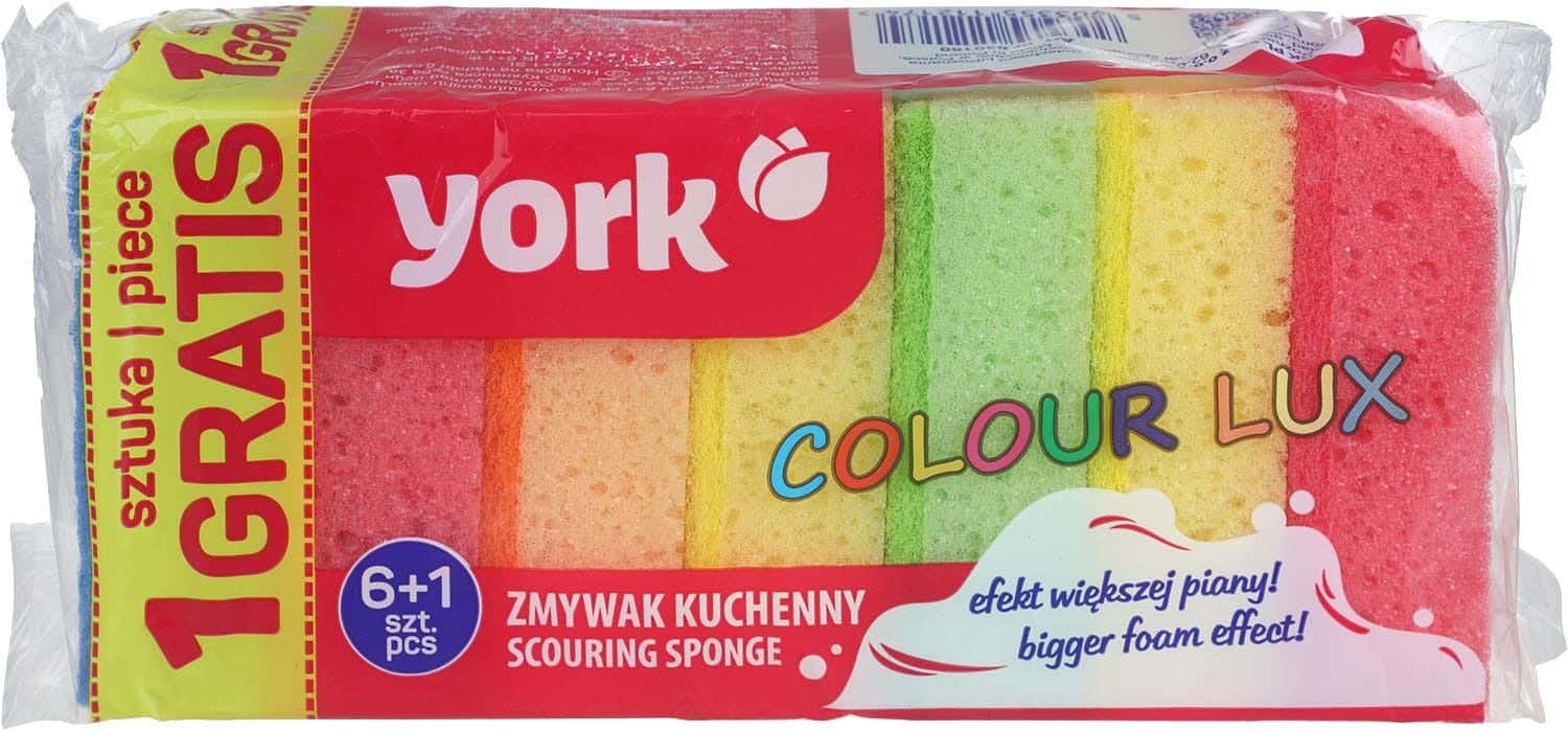 York Sponge Cleaning Set, 7 Pieces, 25x10 cm - Multicolor