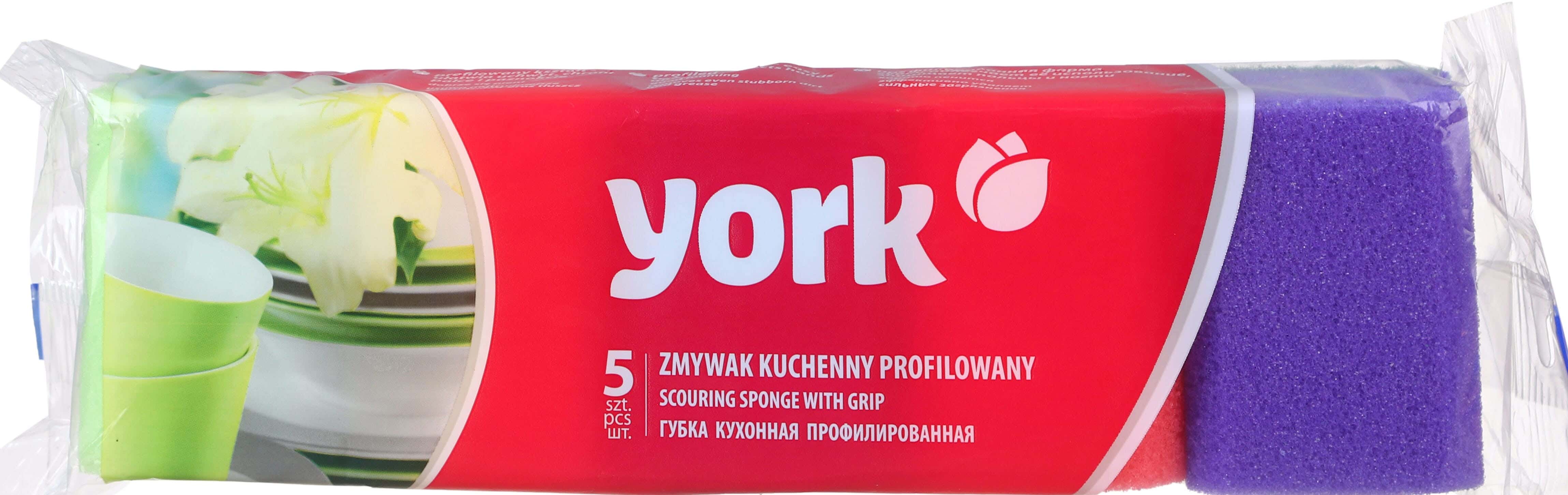 York Cleaning Sponge Set, 5 Pieces, 9×32 cm - Multicolor