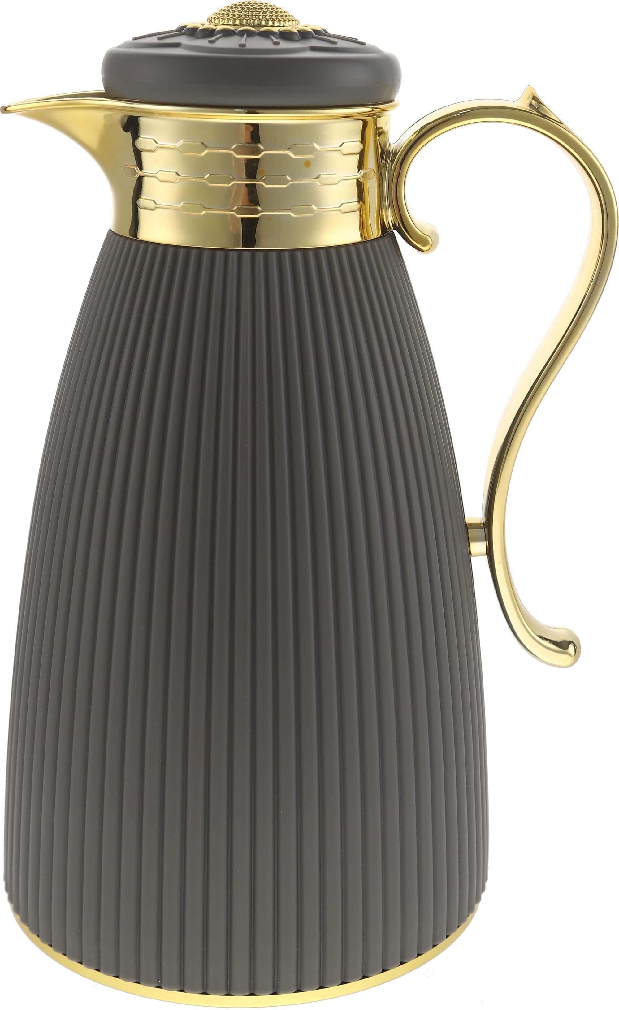 Elandalos Plastic Thermos, Glass Core, 1 litre - Dark Grey Gold