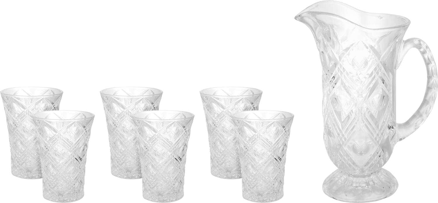 ELANDALOS Glass Juice Set, 7 Pieces - Clear
