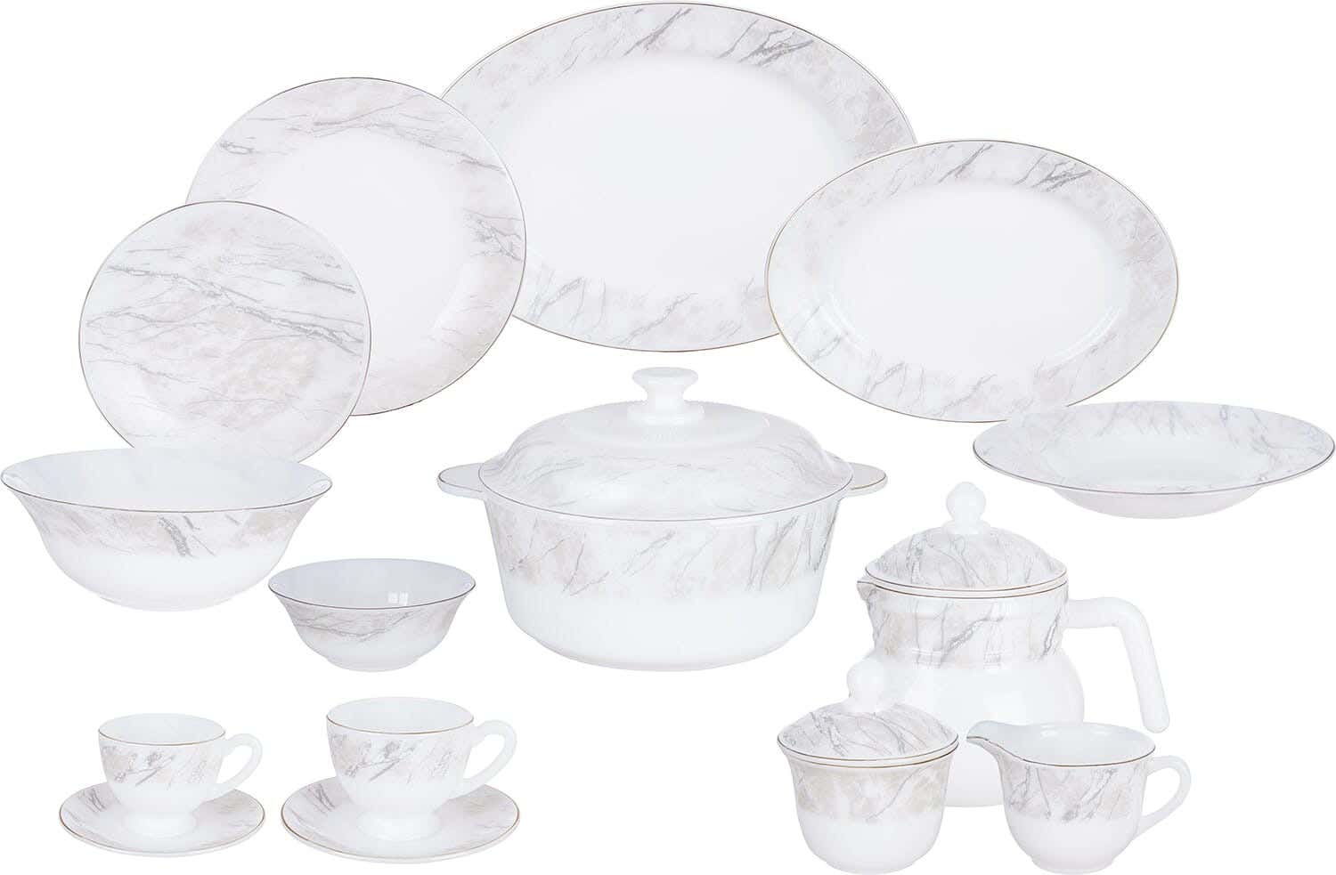 GEMYA Arcopal Dinner Set, 58 Pieces - Multicolor
