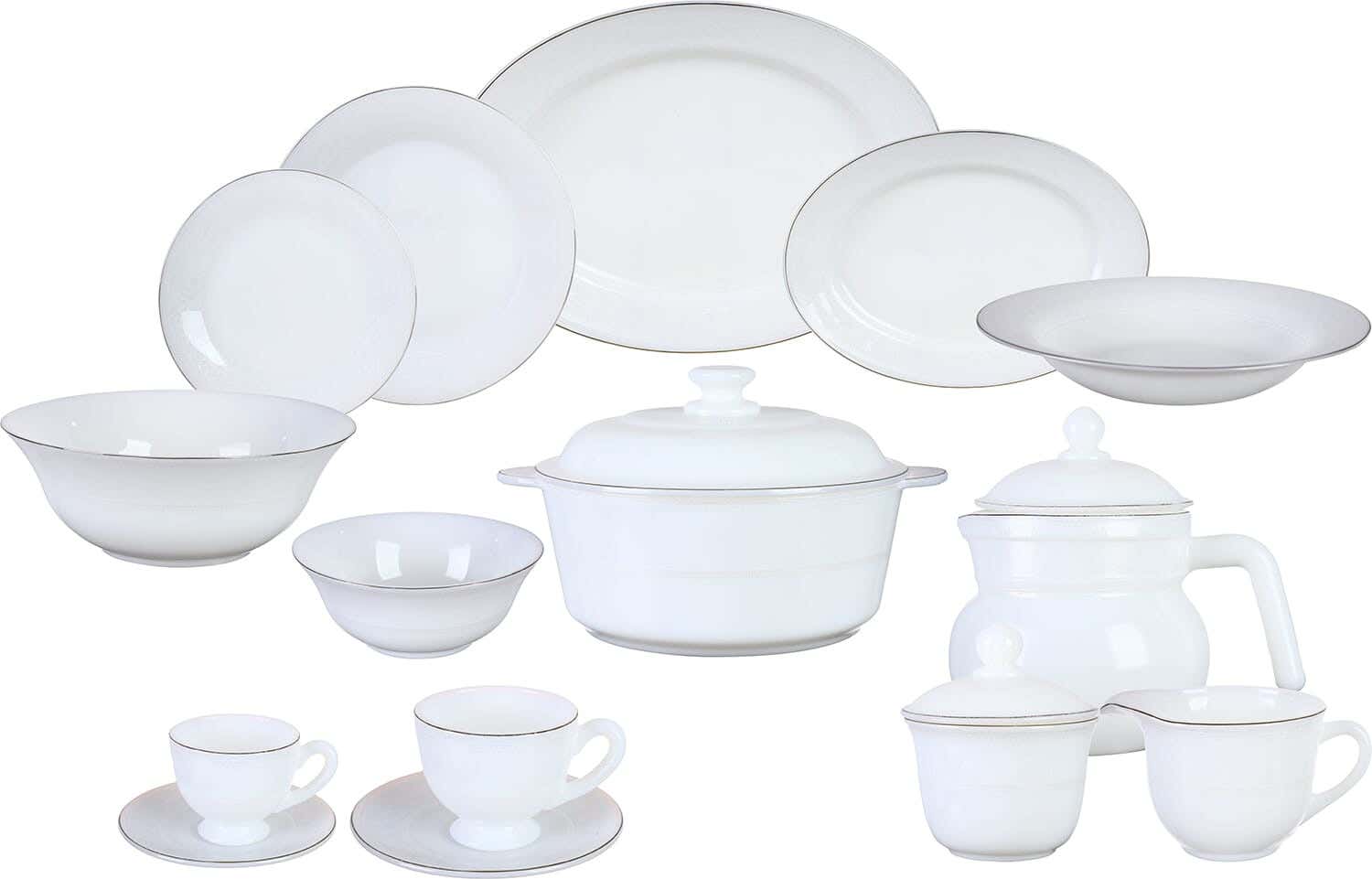 GEMYA Arcopal Dinner Set, 58 Pieces - White