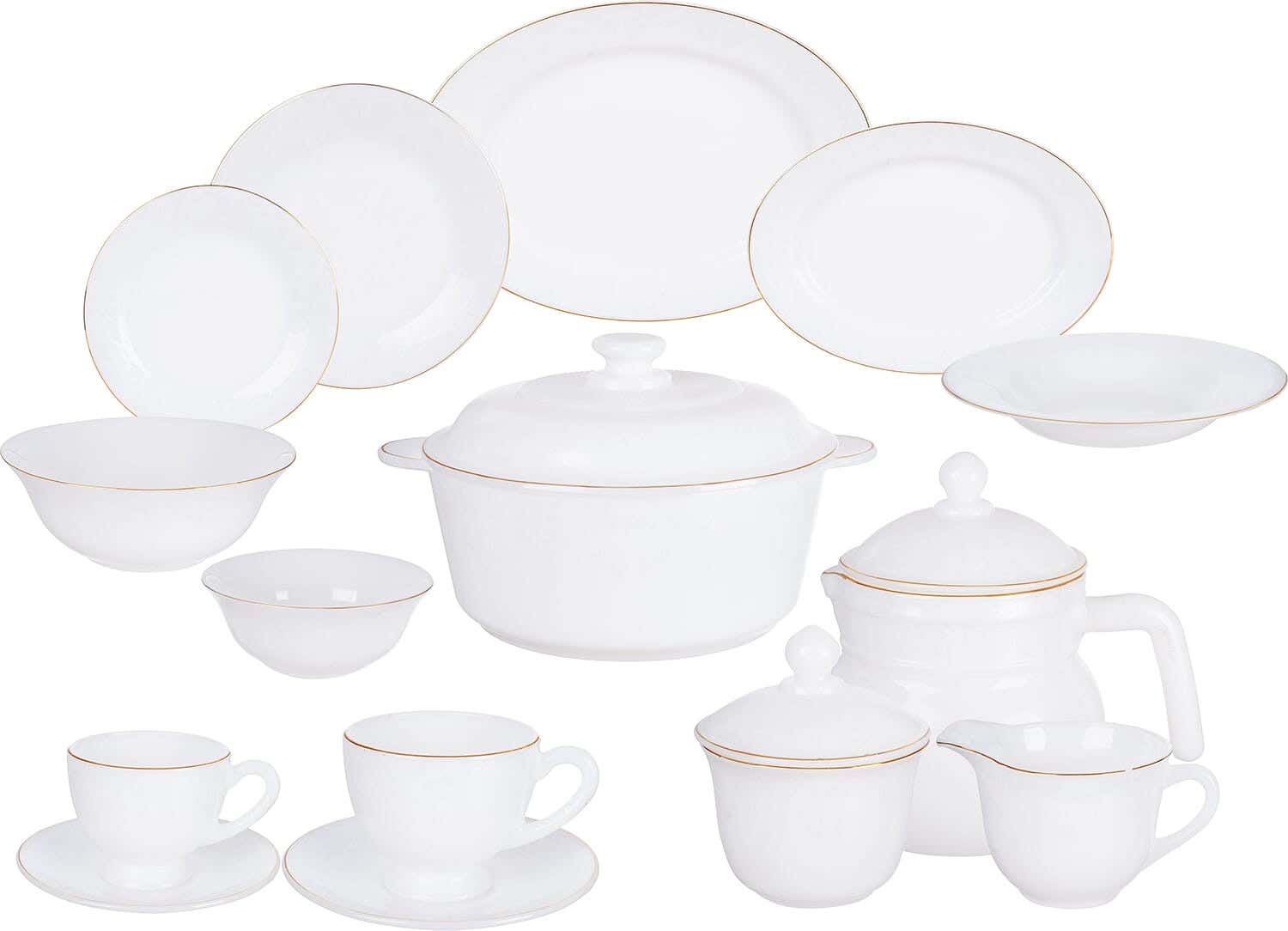 GEMYA Arcopal Dinner Set, 58 Pieces - Multicolor