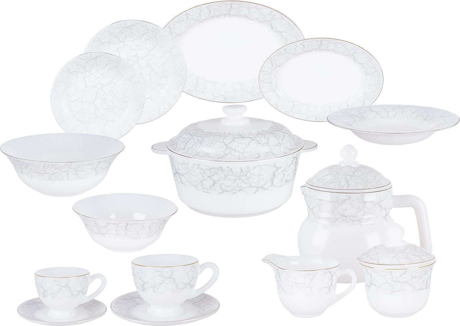 GEMYA Arcopal Dinner Set, 58 Pieces - Multicolor