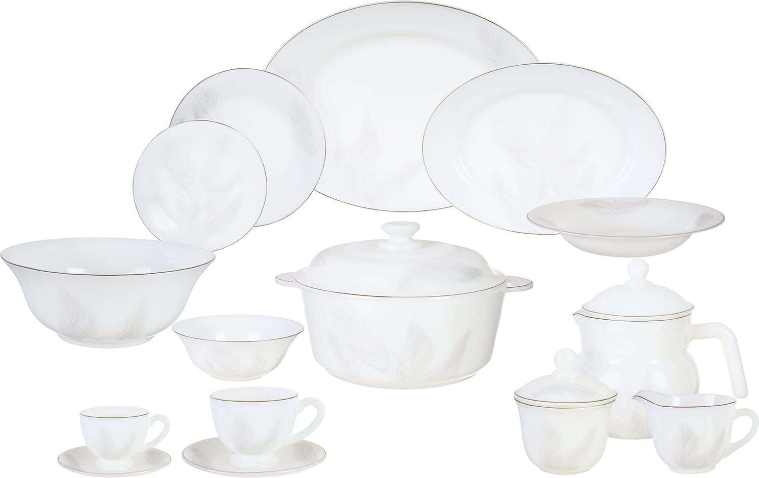 GEMYA Arcopal Dinner Set, 58 Pieces - White