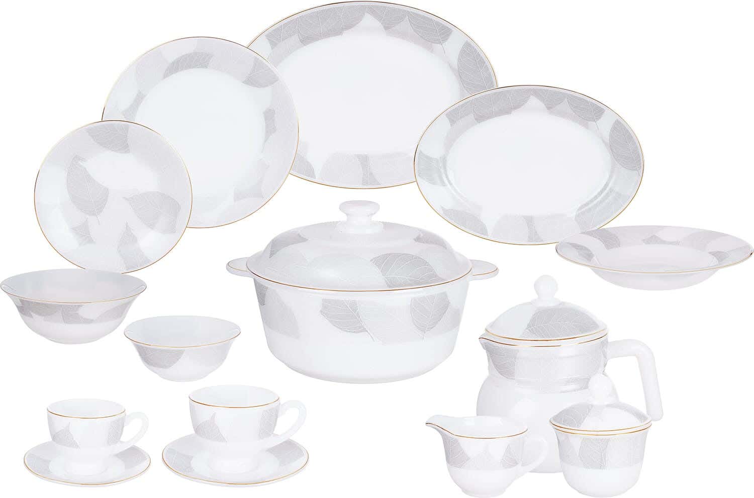 GEMYA Arcopal Dinner Set, 58 Pieces - Multicolor