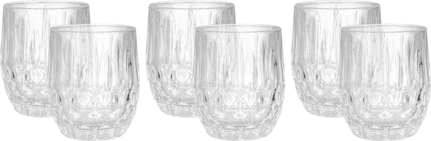 Glass Cup Set, 6 Pieces, 300 ml - Clear