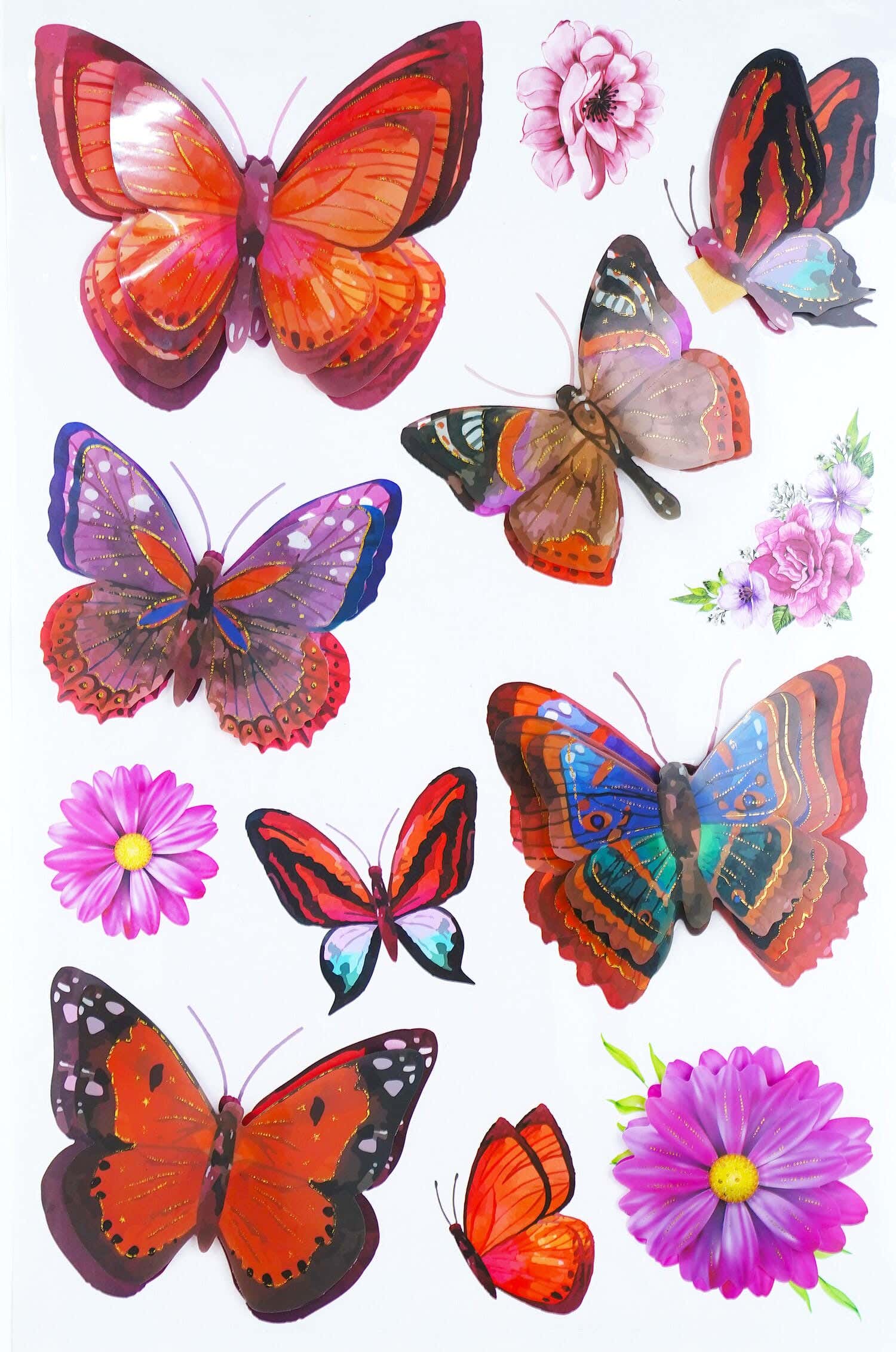 Double-Sided Plastic Sticker Card, 50×35 Cm - Multicolor