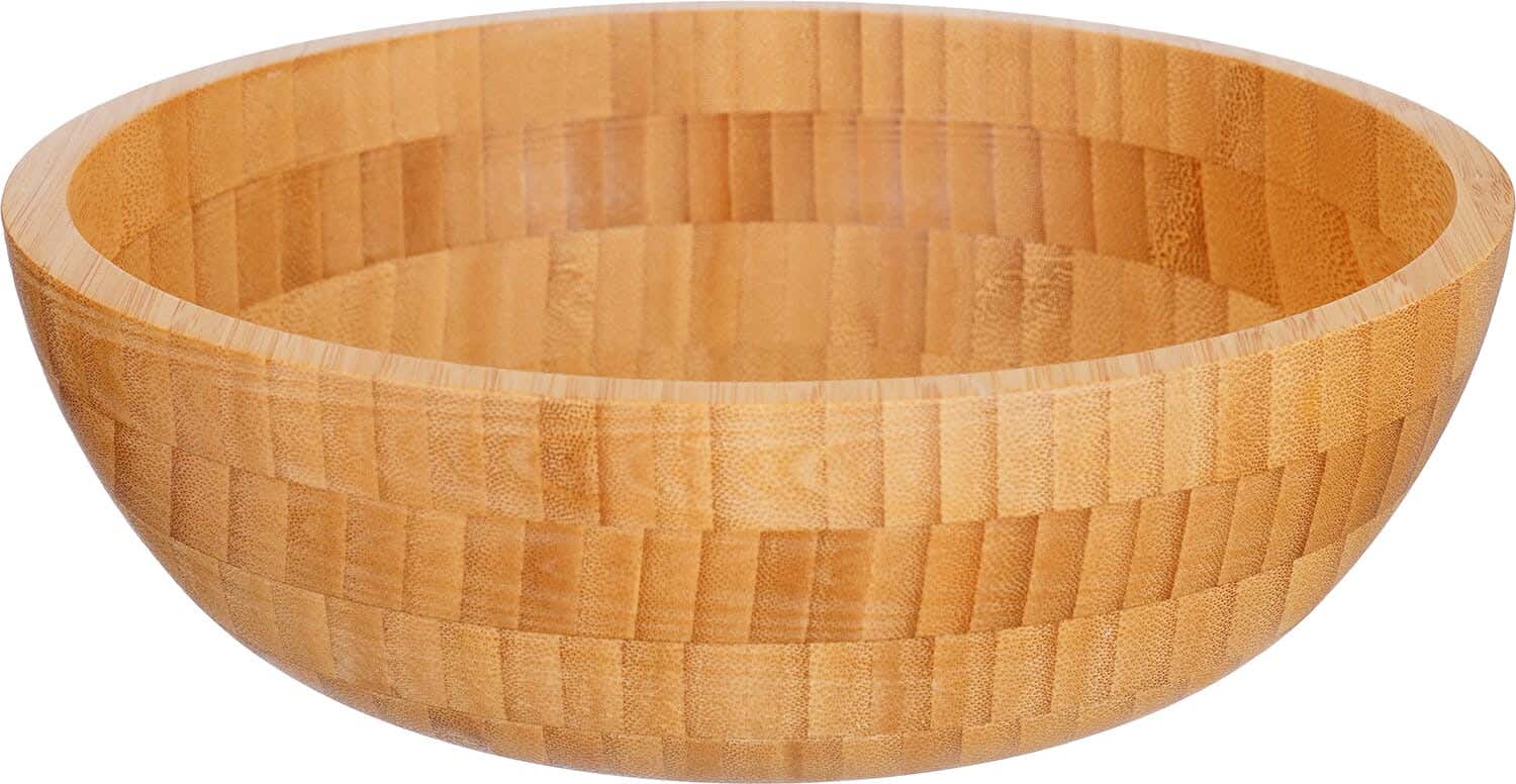 Deep Round Wooden Bowl, 26 cm - Wooden