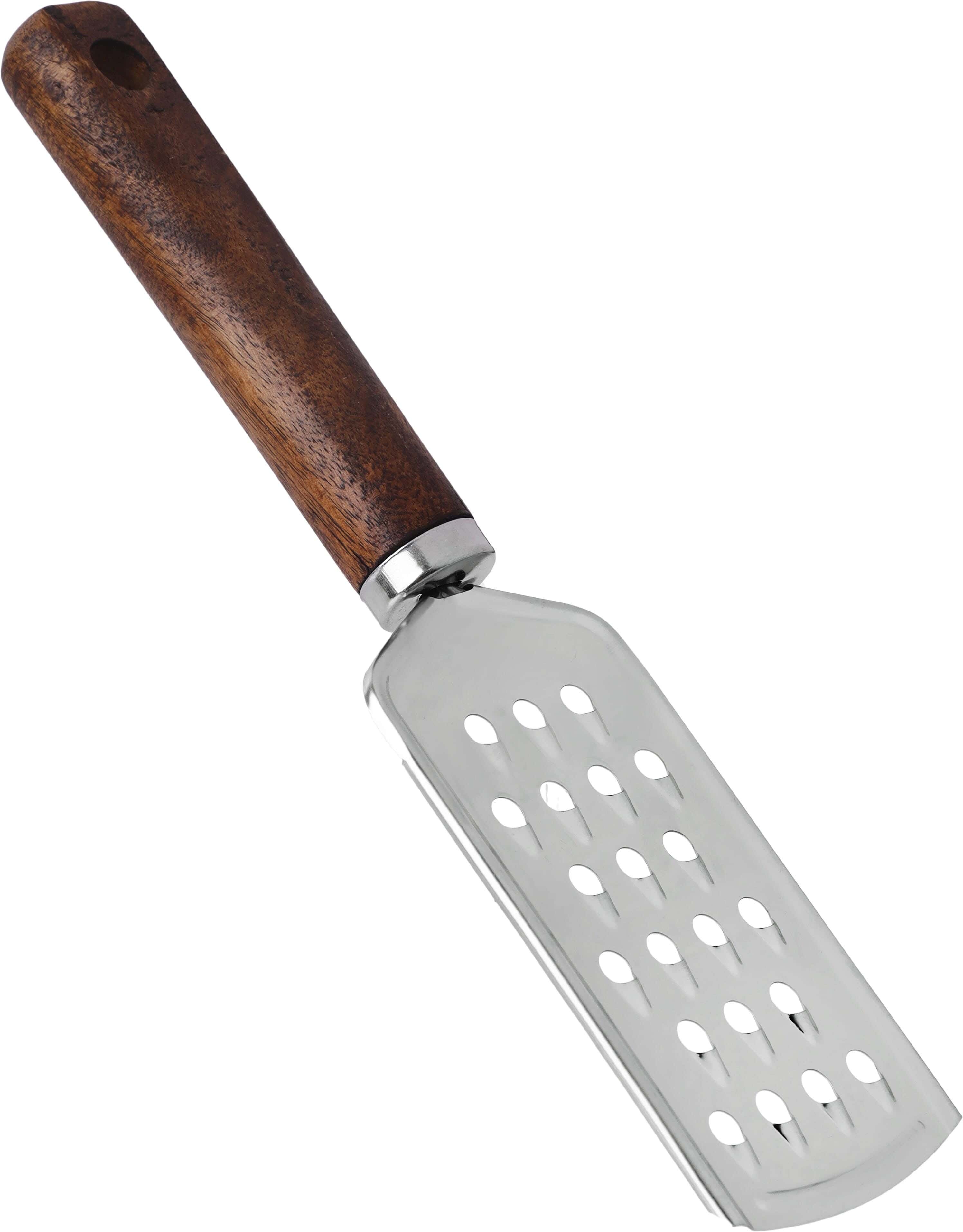 Stainless Steel Grater With Wooden Handle, 22.5 Cm - Silver
