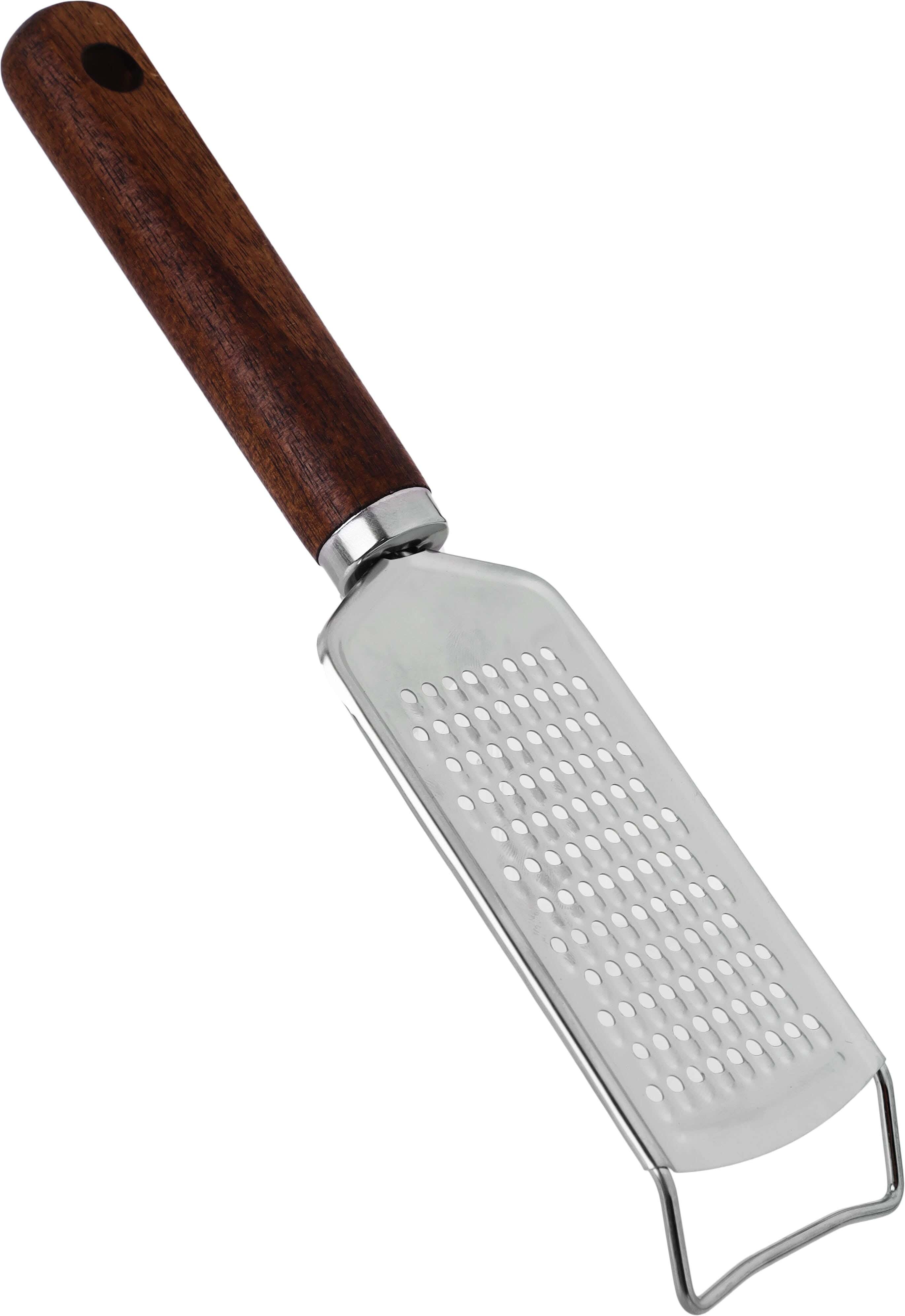 Stainless Steel Grater With Wooden Handle, 24 Cm - Silver