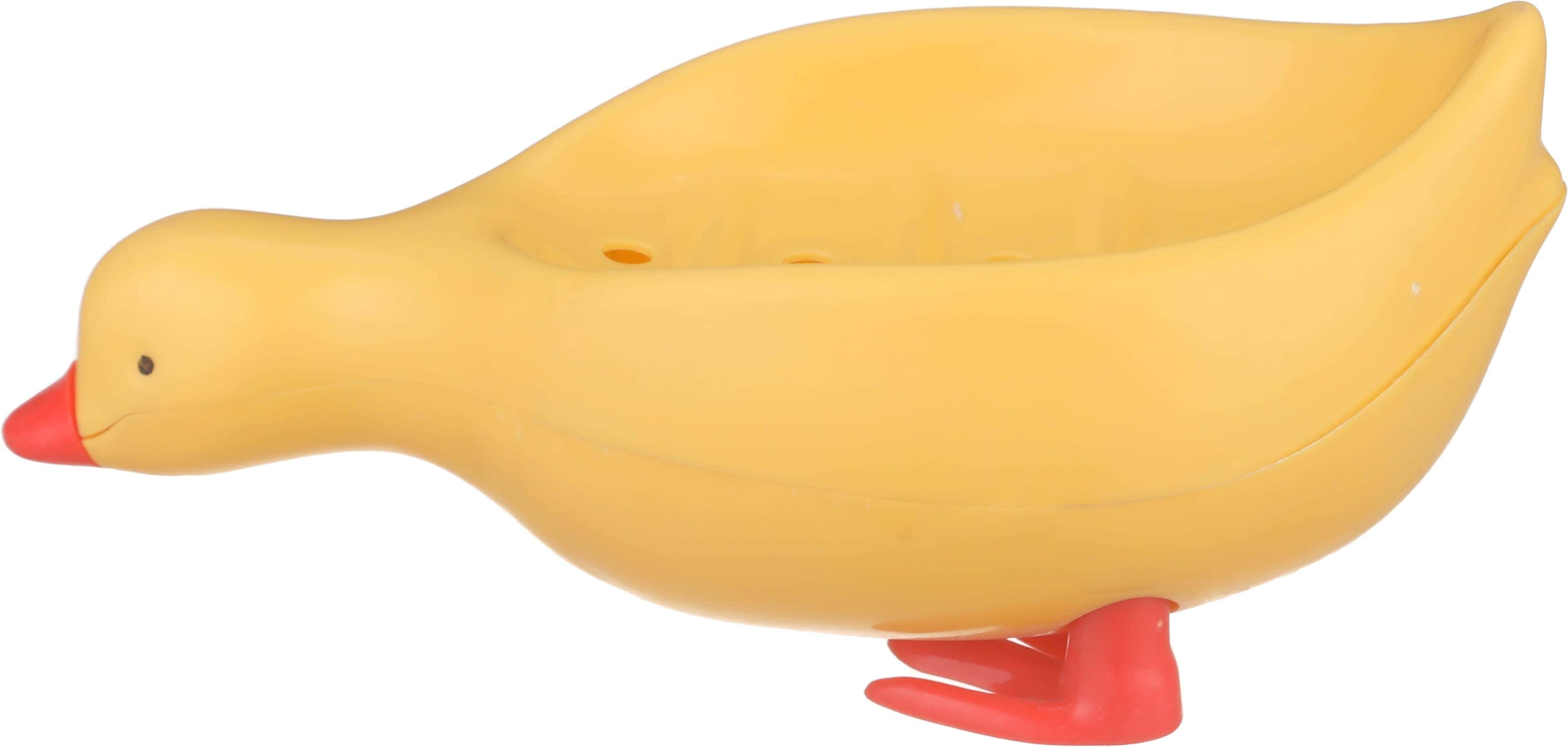 Plastic Soap Dish Shape Duck, 20 cm - Yellow Red