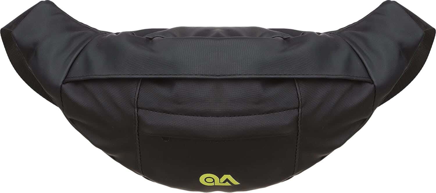 Microfiber Waist Bag for Men, 3 Zippers, 6×15×36 cm - Black