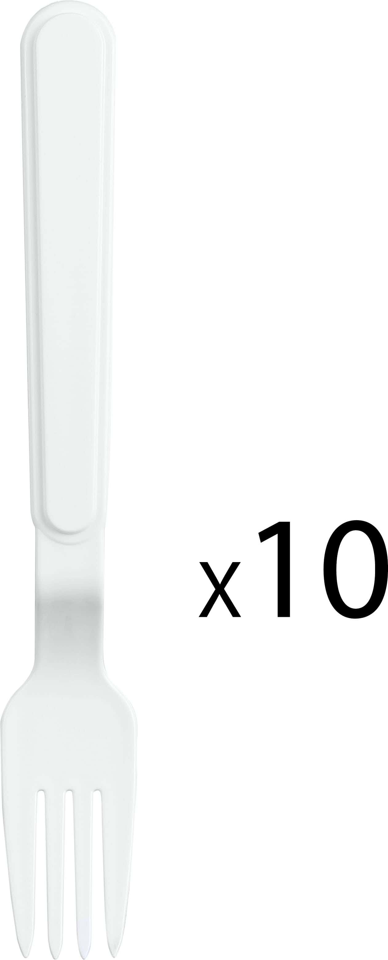 Elite Plastic Fork Set, 10 Pieces, 18 cm - White