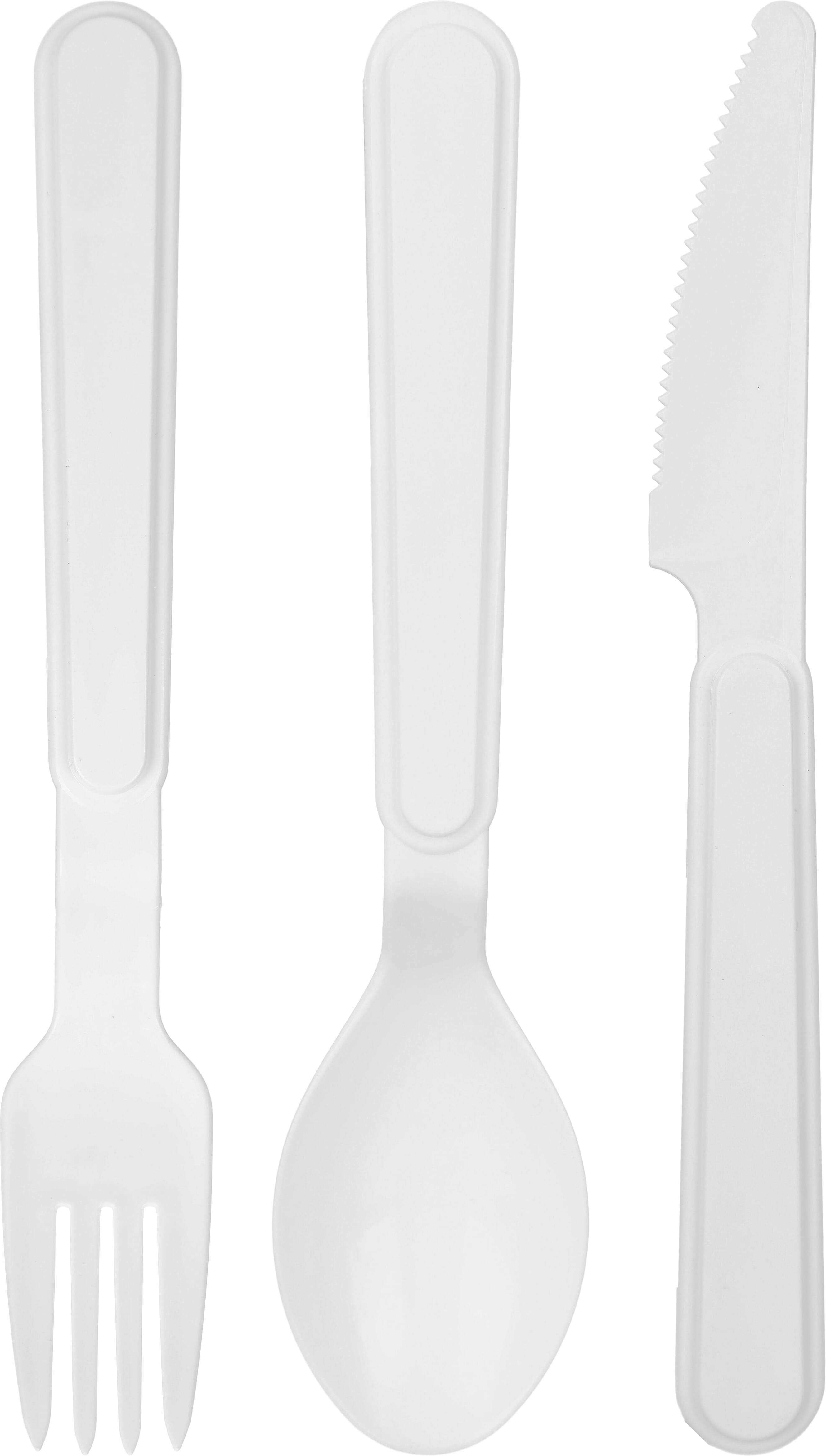 Elite Plastic Cutlery Set, 3 Pieces, 18 cm - White