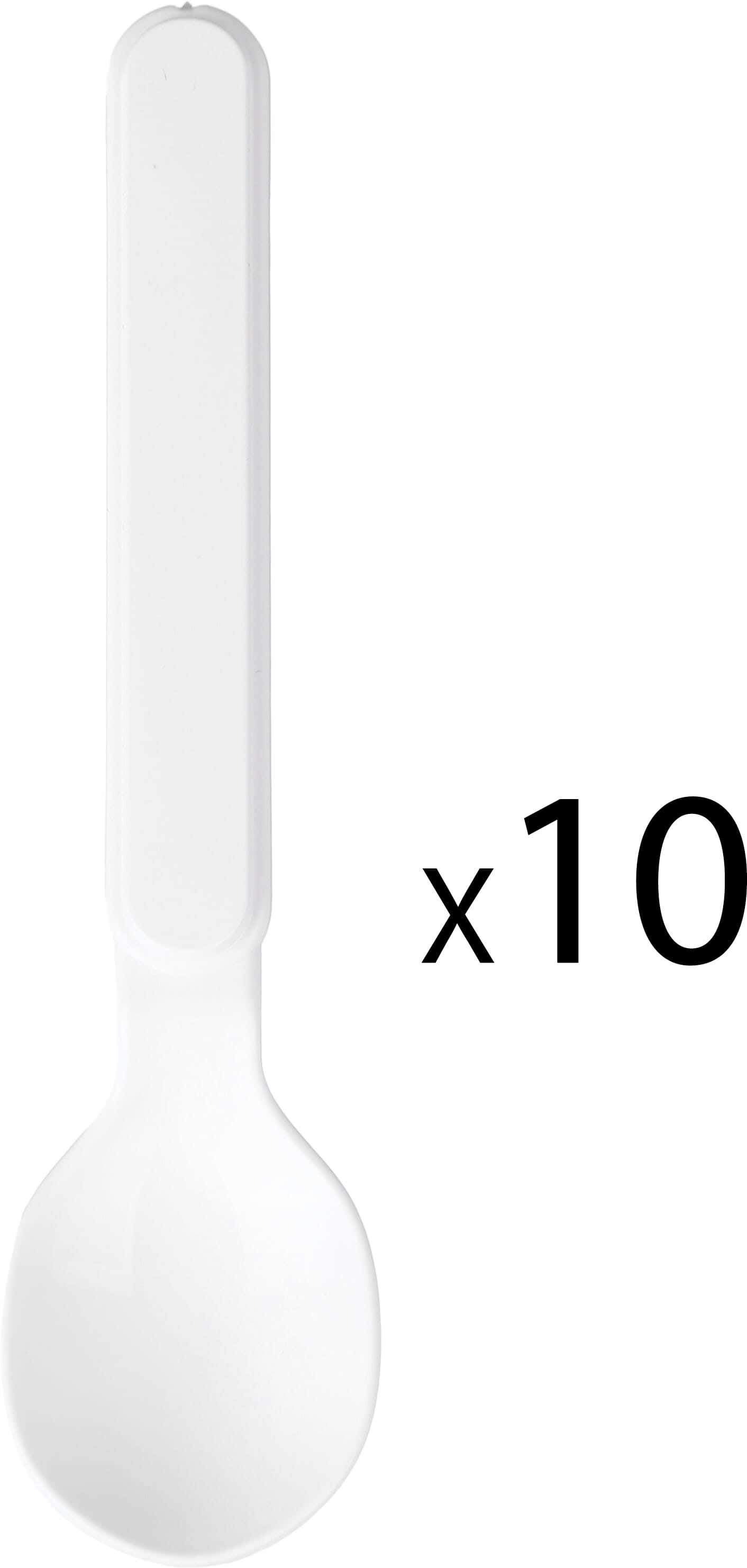 Elite Plastic Spoon Set, 10 Pieces, 12 cm - White