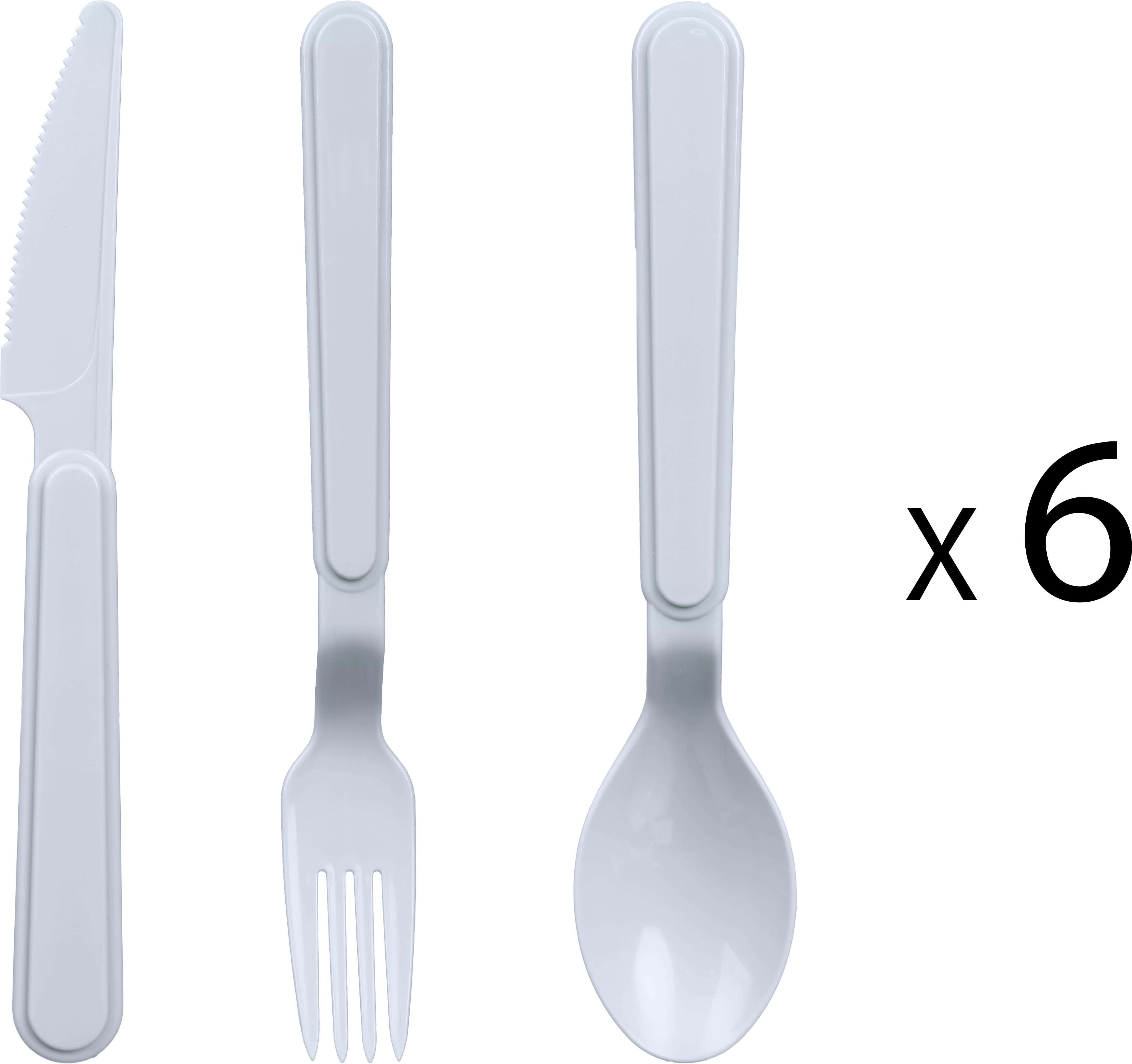 Elite Plastic Cutlery Set, 18 Pieces, 18 cm - Grey