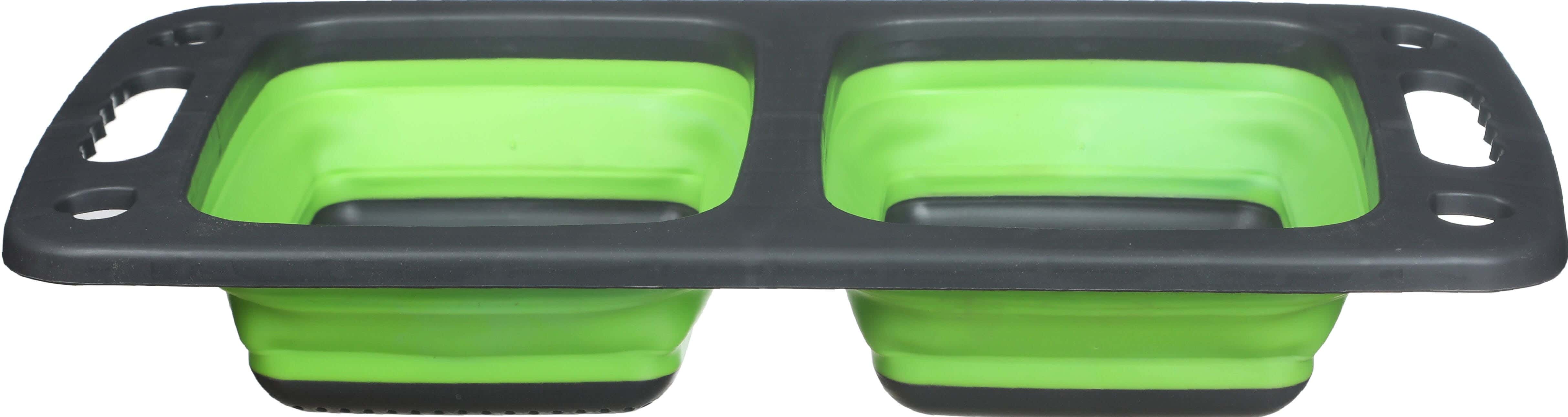 Silicone Tub Strainer, Foldable, 2 Eyes, 46×23 cm - Grey Lemon