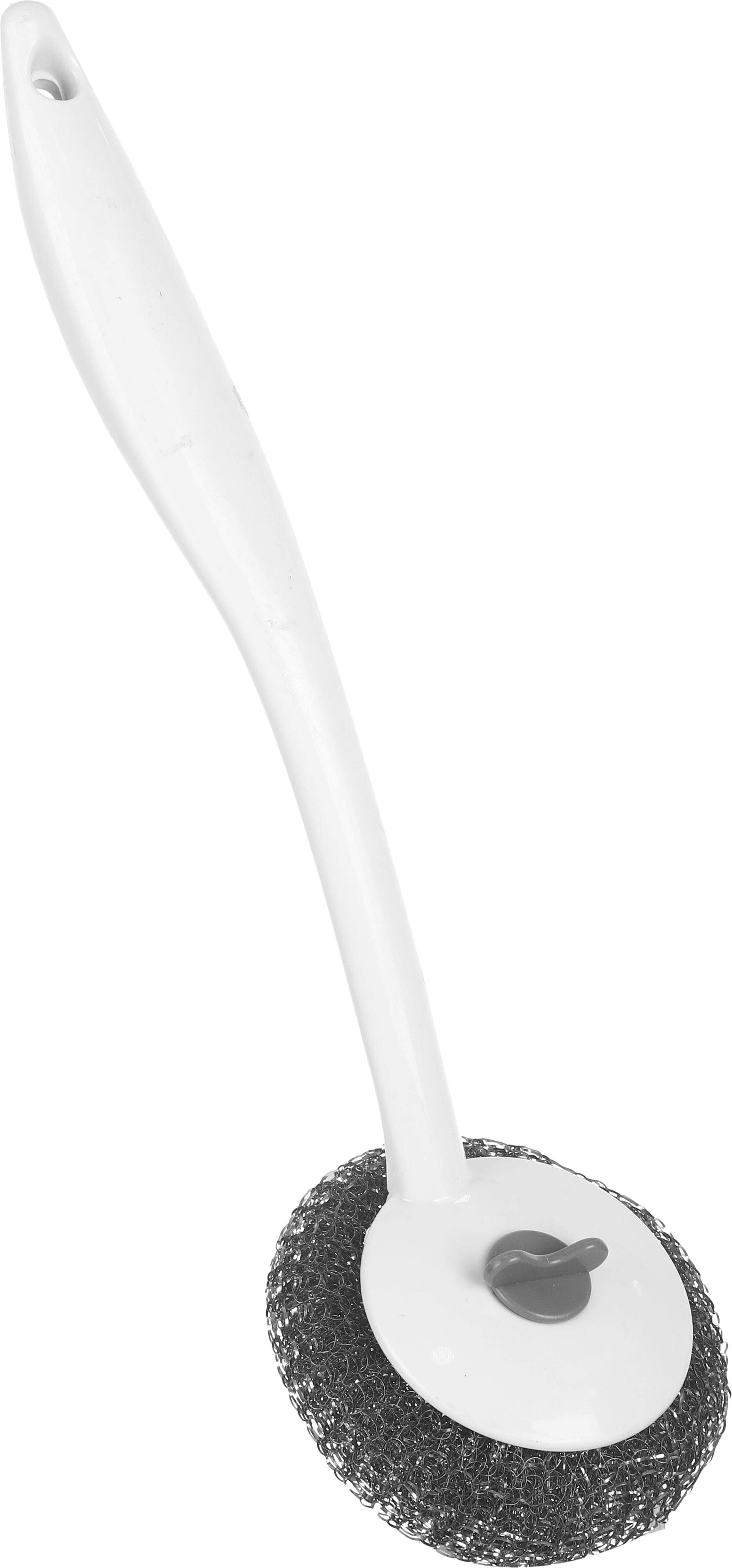 Wire Sponge Round, Plastic Handle, 10×30 cm - Off White
