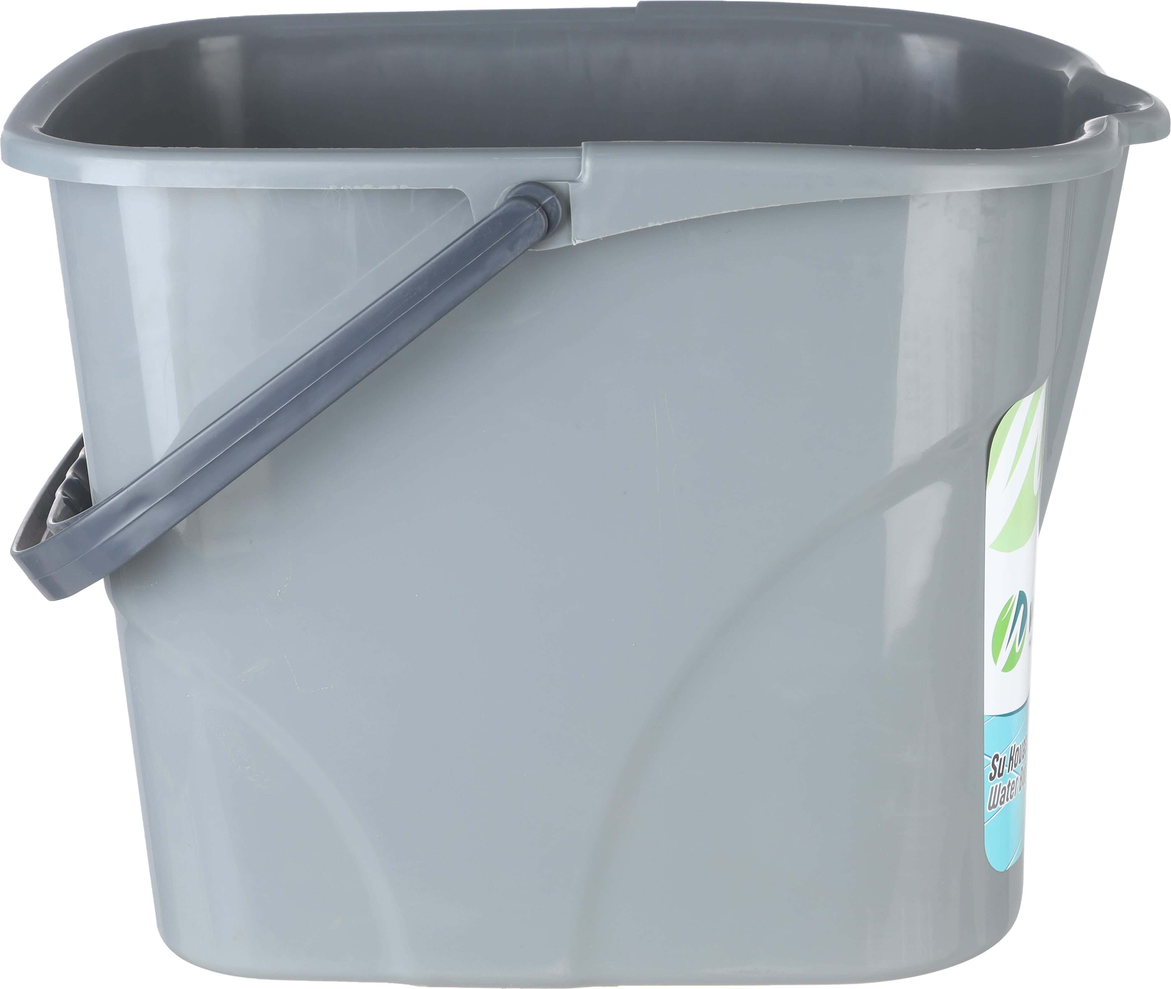 Weazy Plastic Bucket, 14.5 Liters - Grey