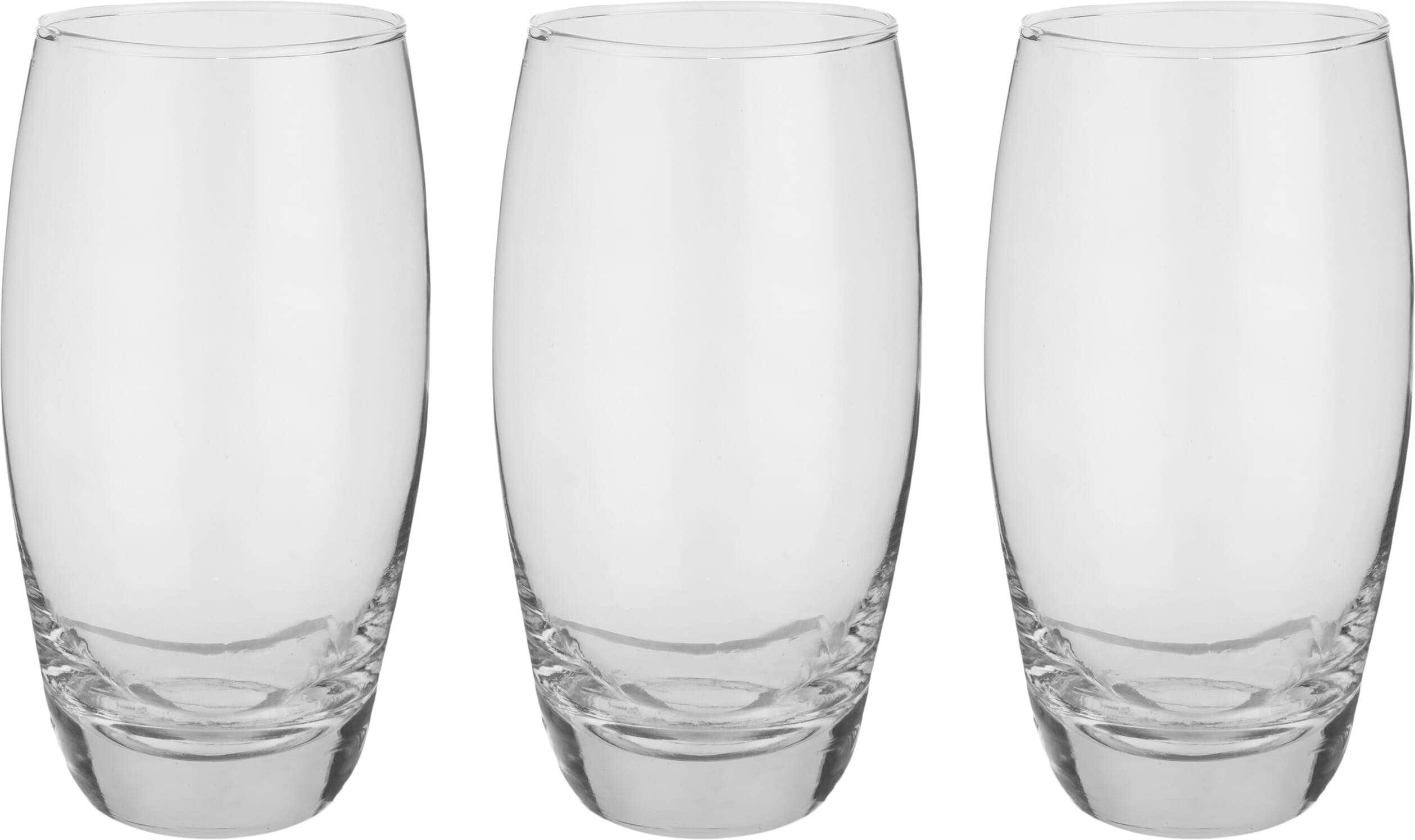 Glass Cup Set, 3 Pieces, 280 ml - Clear