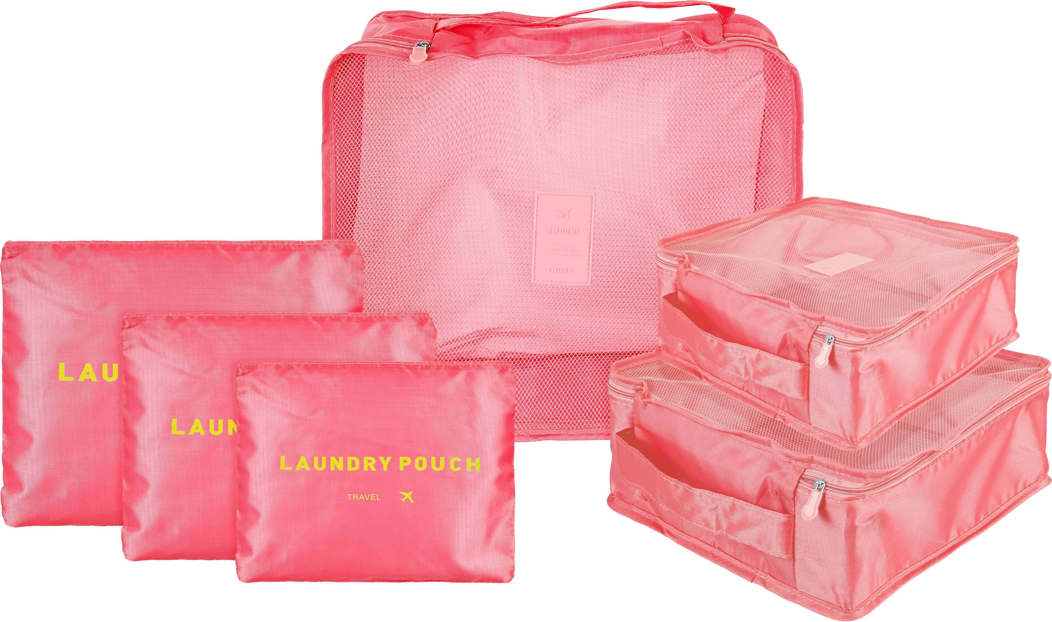 Linoleum Storage Bag Set, 6 Pieces - Pink