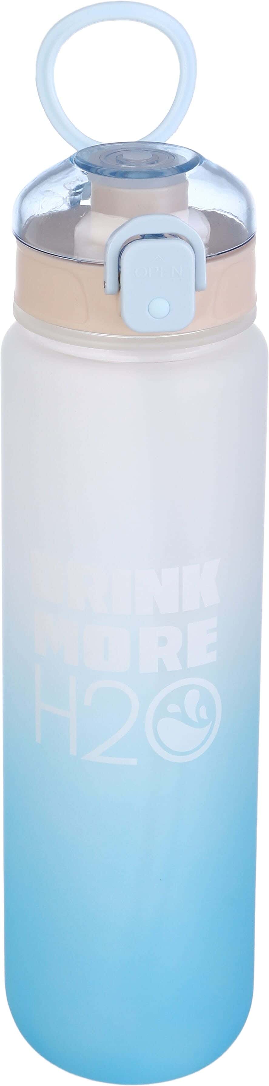 Plastic Sport Water Bottle, with Straw, 1 litre - Multicolor