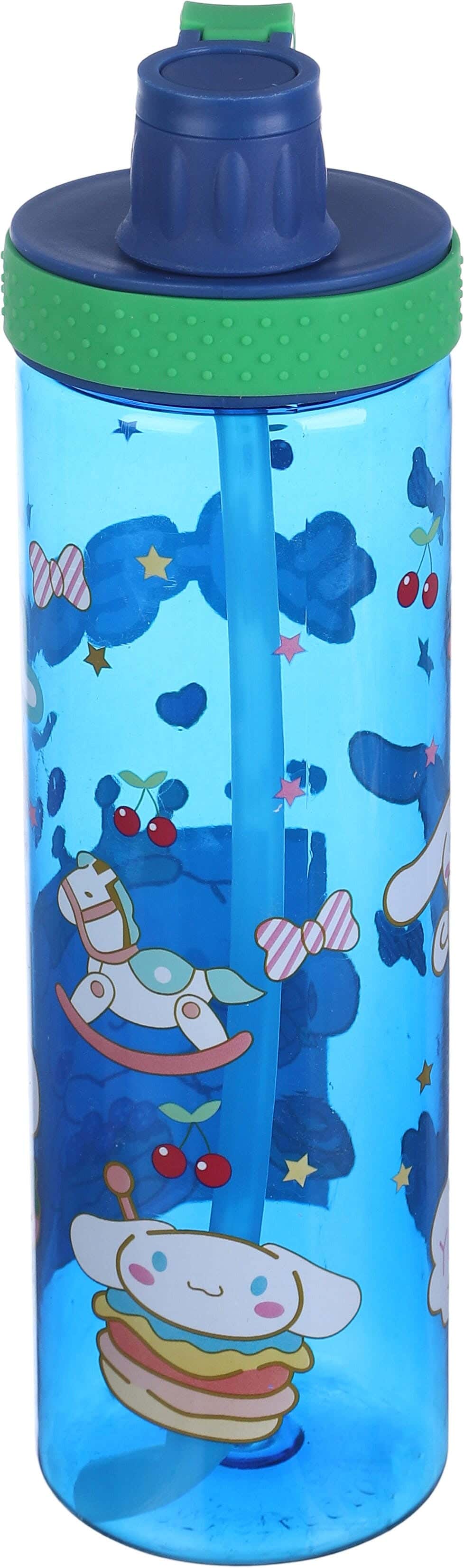 Plastic Sport Water Bottle, with Straw, 1 litre - Light Blue