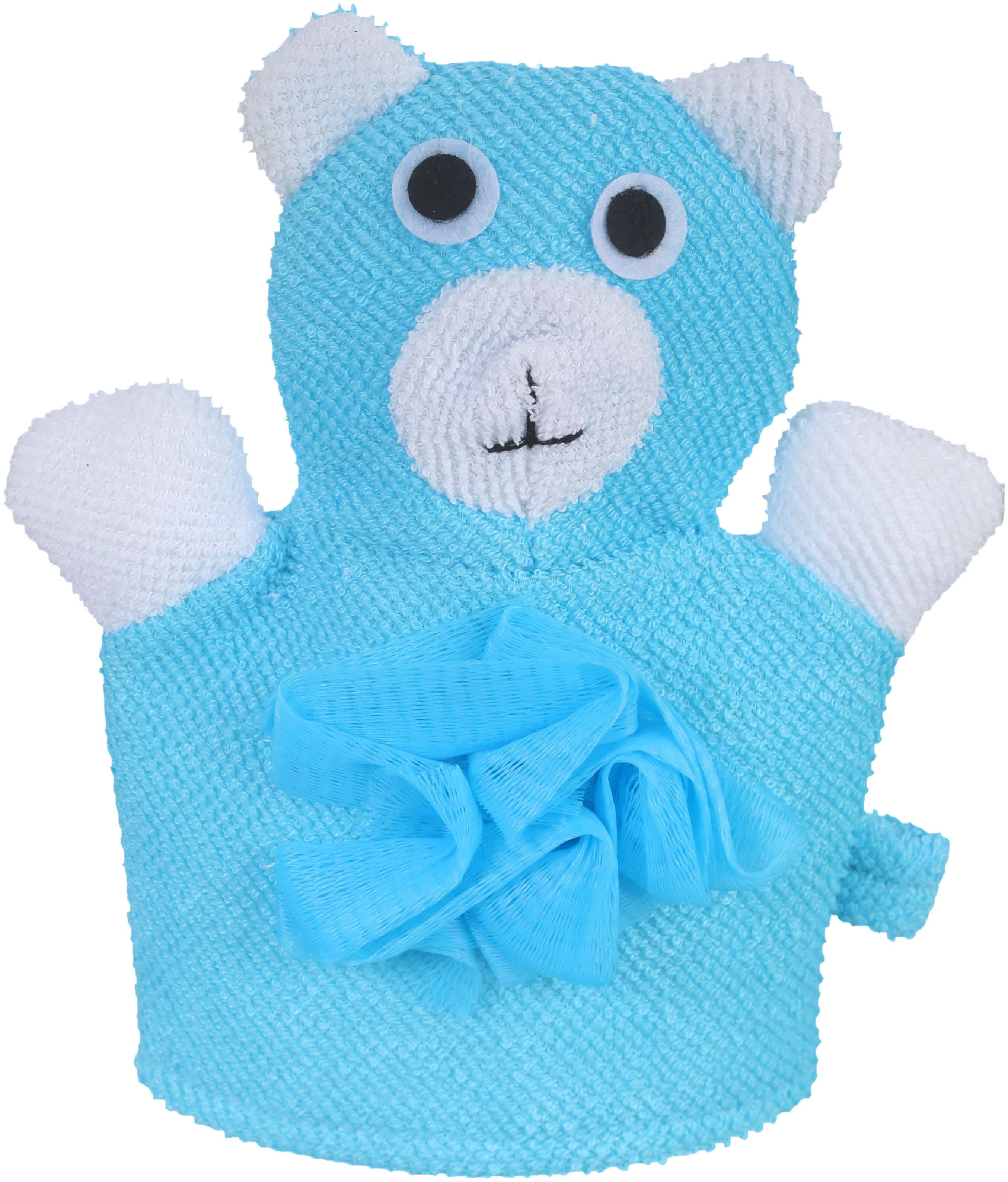 Medical Bath Sponge For Children, Palm Shape, 15×20 cm - Light Blue