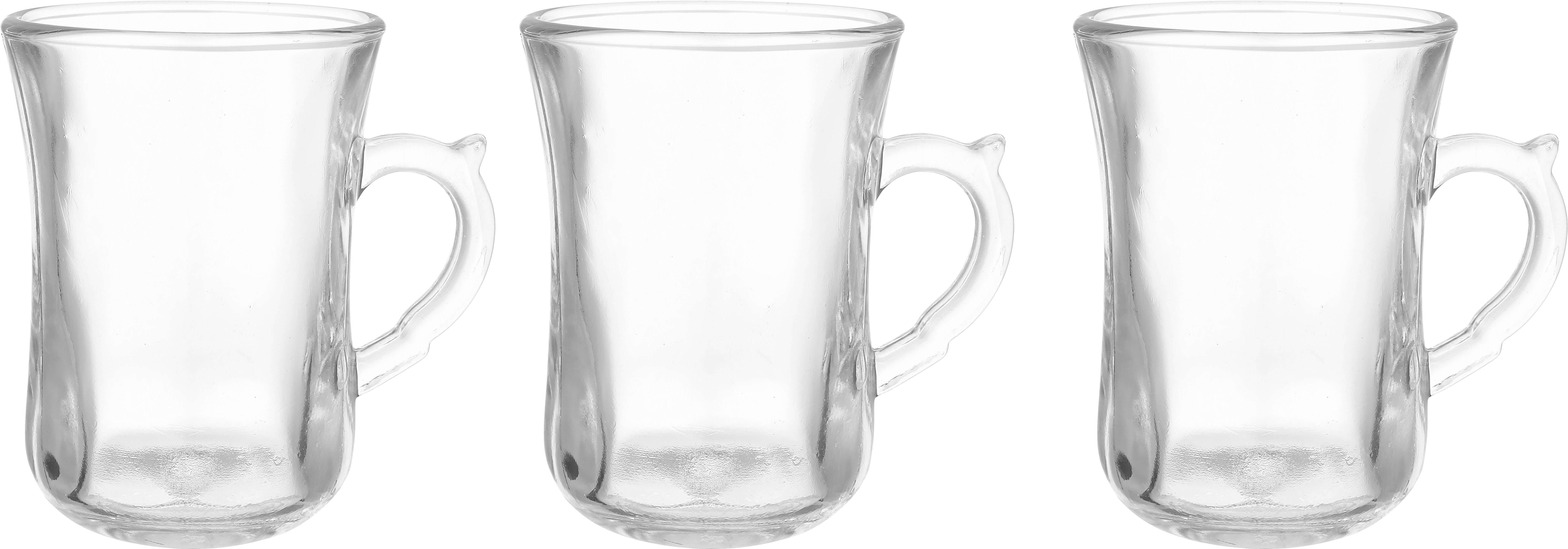 Galaxy Glass Glass Mug Set, 3 Pieces, 210 ml - Clear