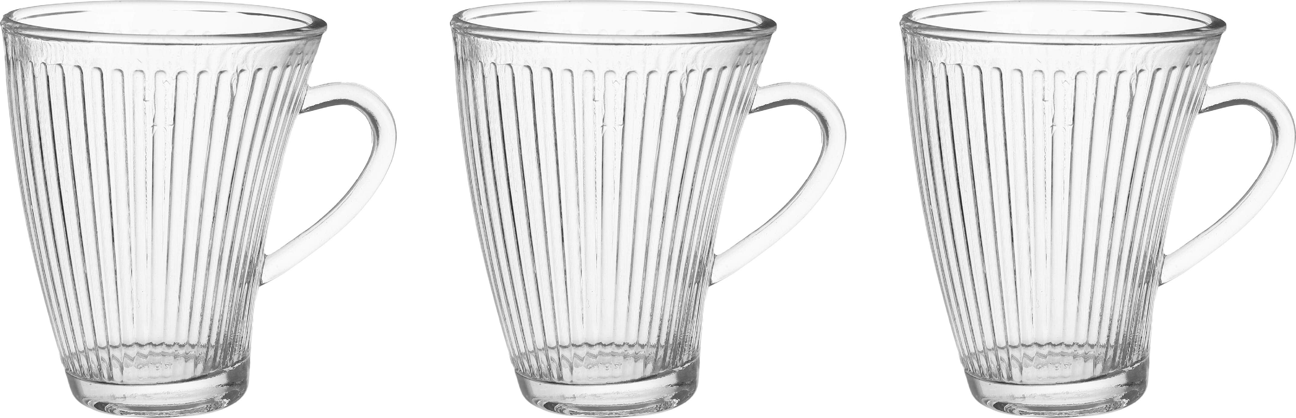 Galaxy Glass Tea Mug Set, 3 Pieces, 210 ml - Clear
