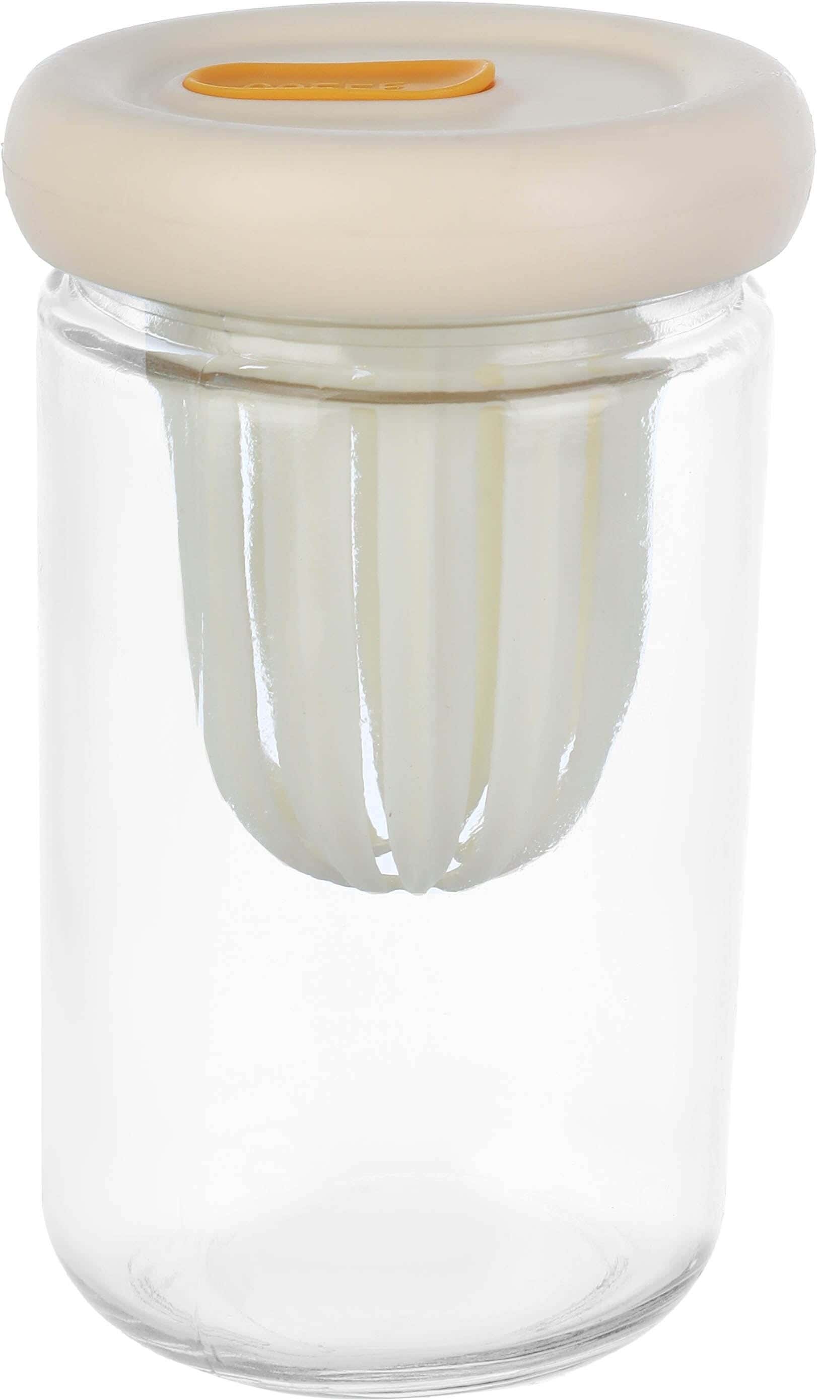 Glass Cup with Straw and Inner Strainer, 480 ml - Clear Off White