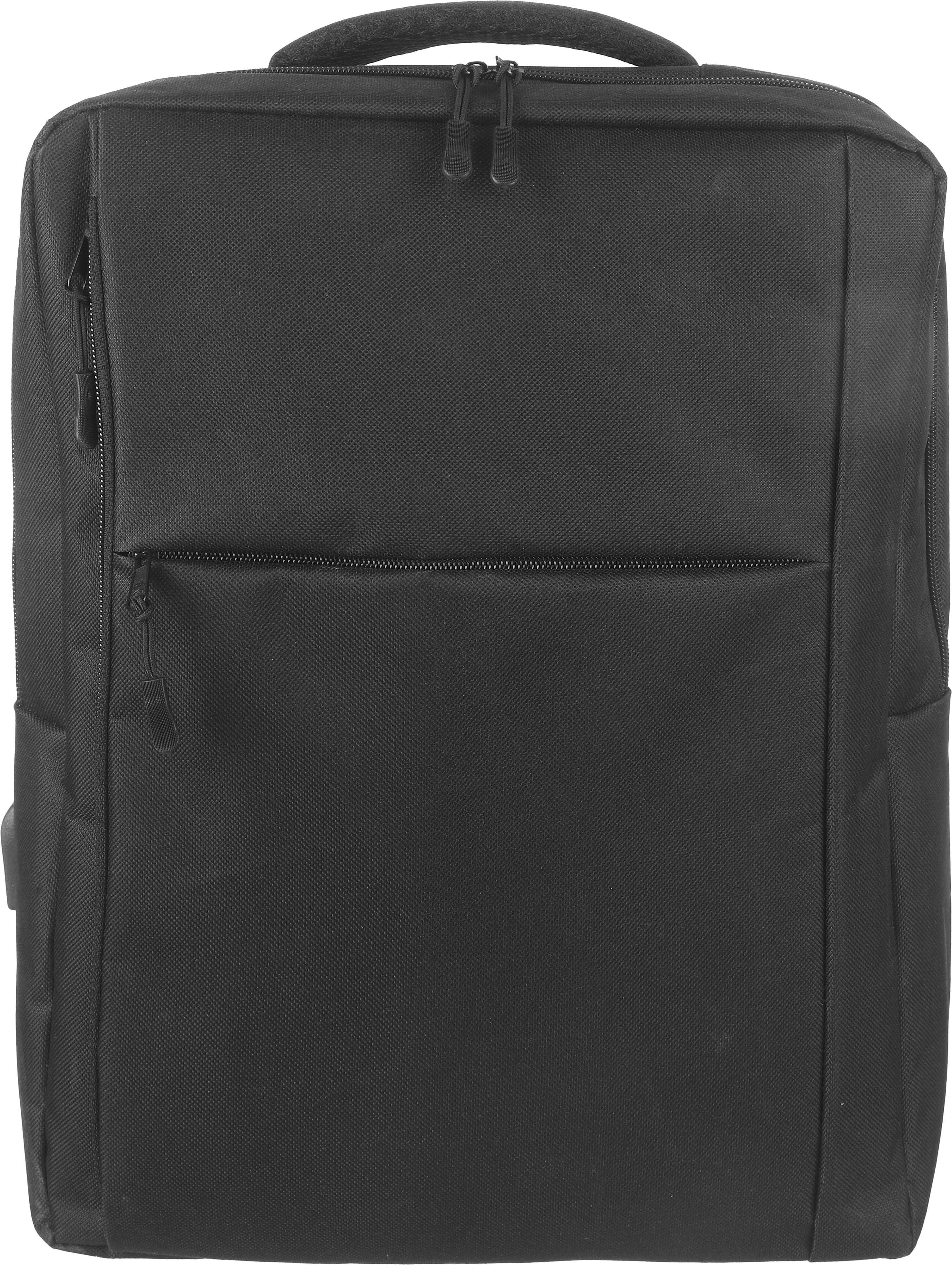 Bange Fabric Laptop Bag, 3 Zippers, 41×28 cm, USB Port - Black
