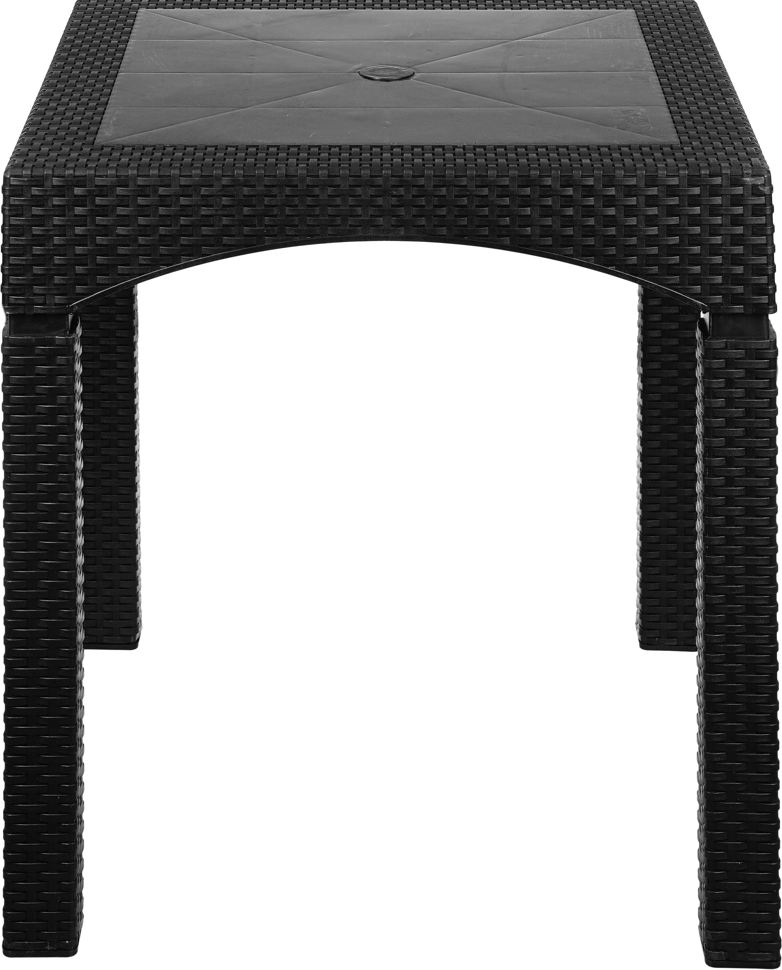 Safeer Square Plastic Table, 70×70×74 cm - Black