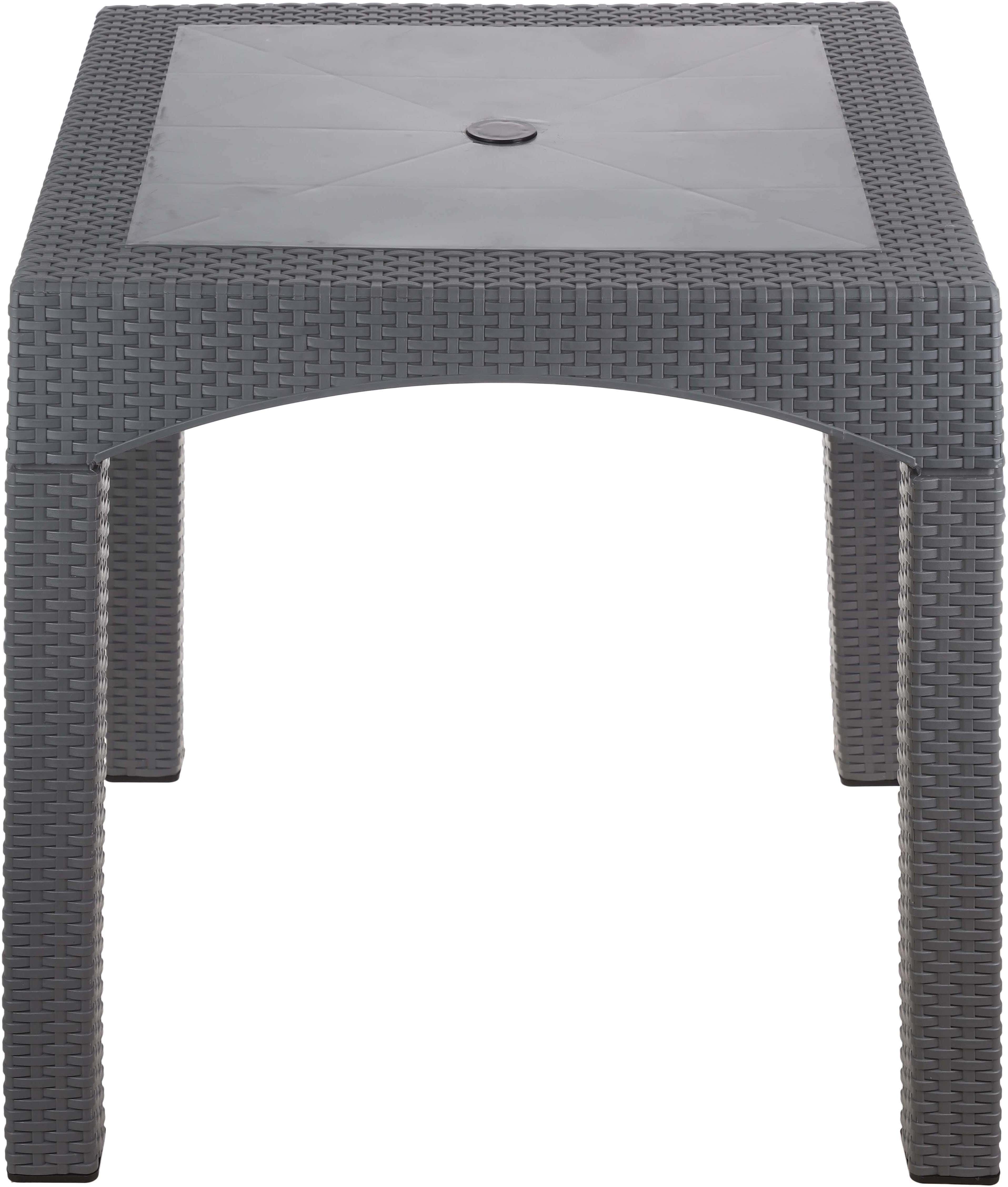 Safeer Square Plastic Table, 70×70×74 cm - Grey