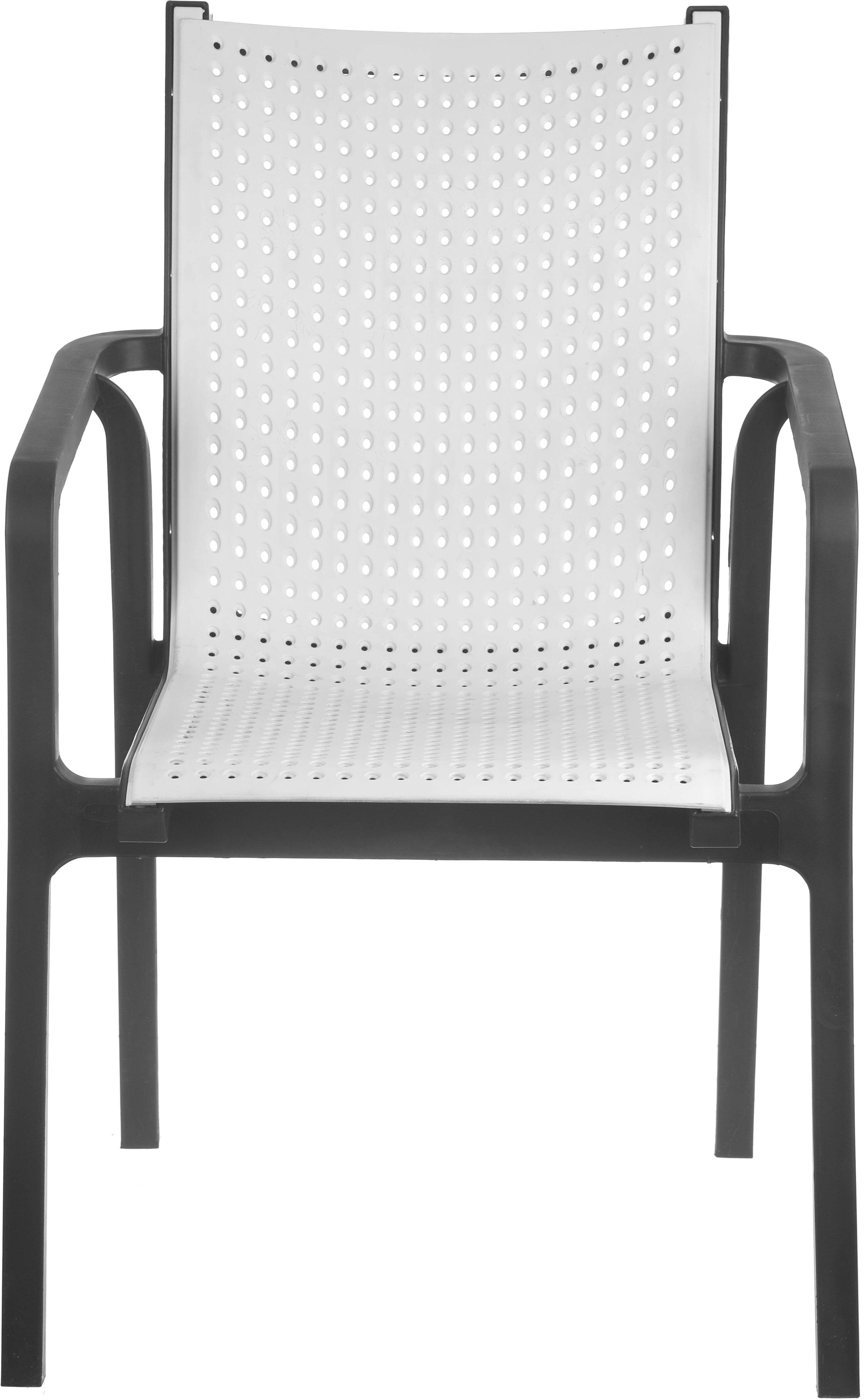 Safeer Plastic Chair, 55×44×86 cm - Black White