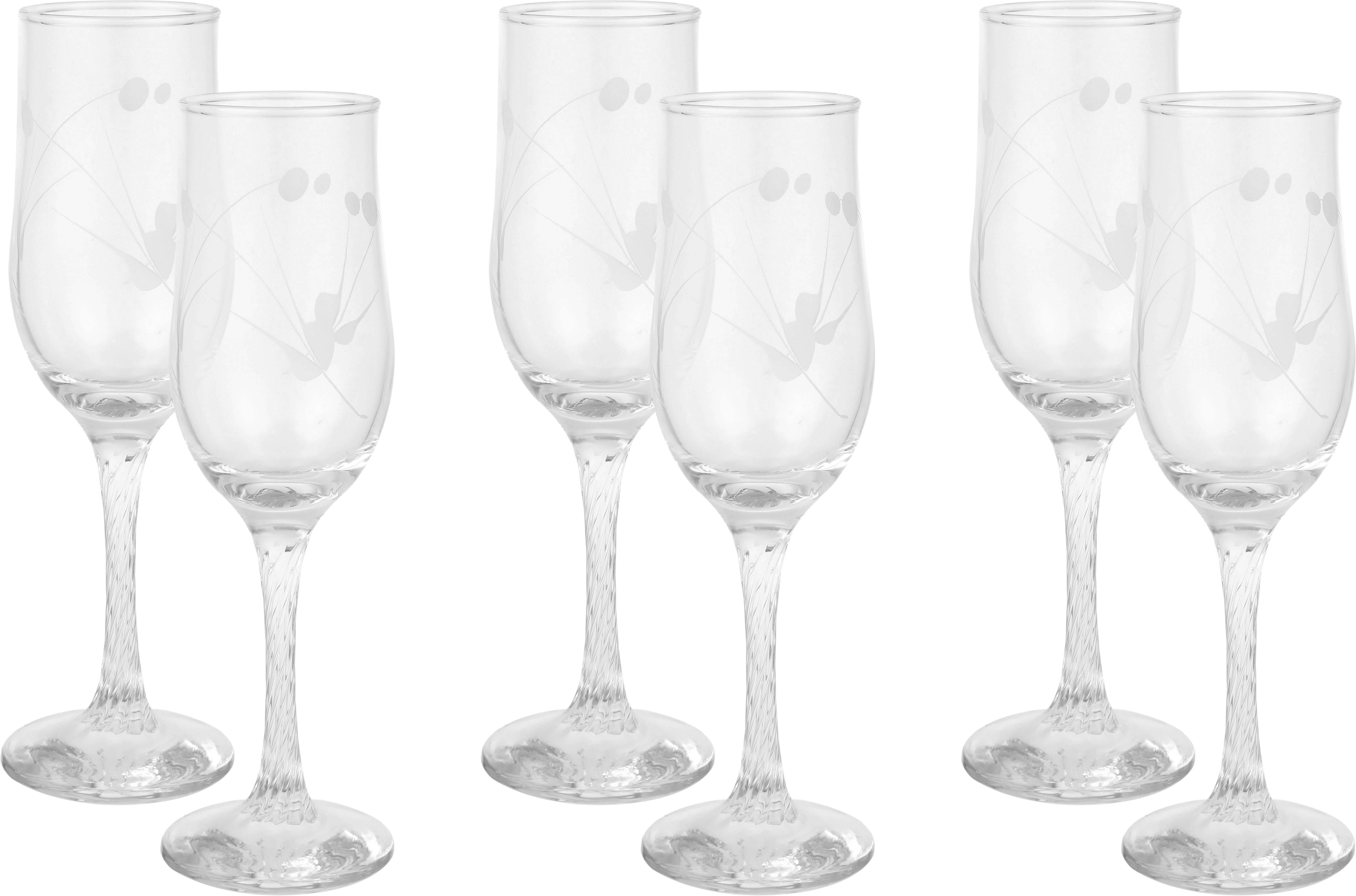 First One Glass Juice Glasses Set, 6 Pieces, 200 ml - Clear