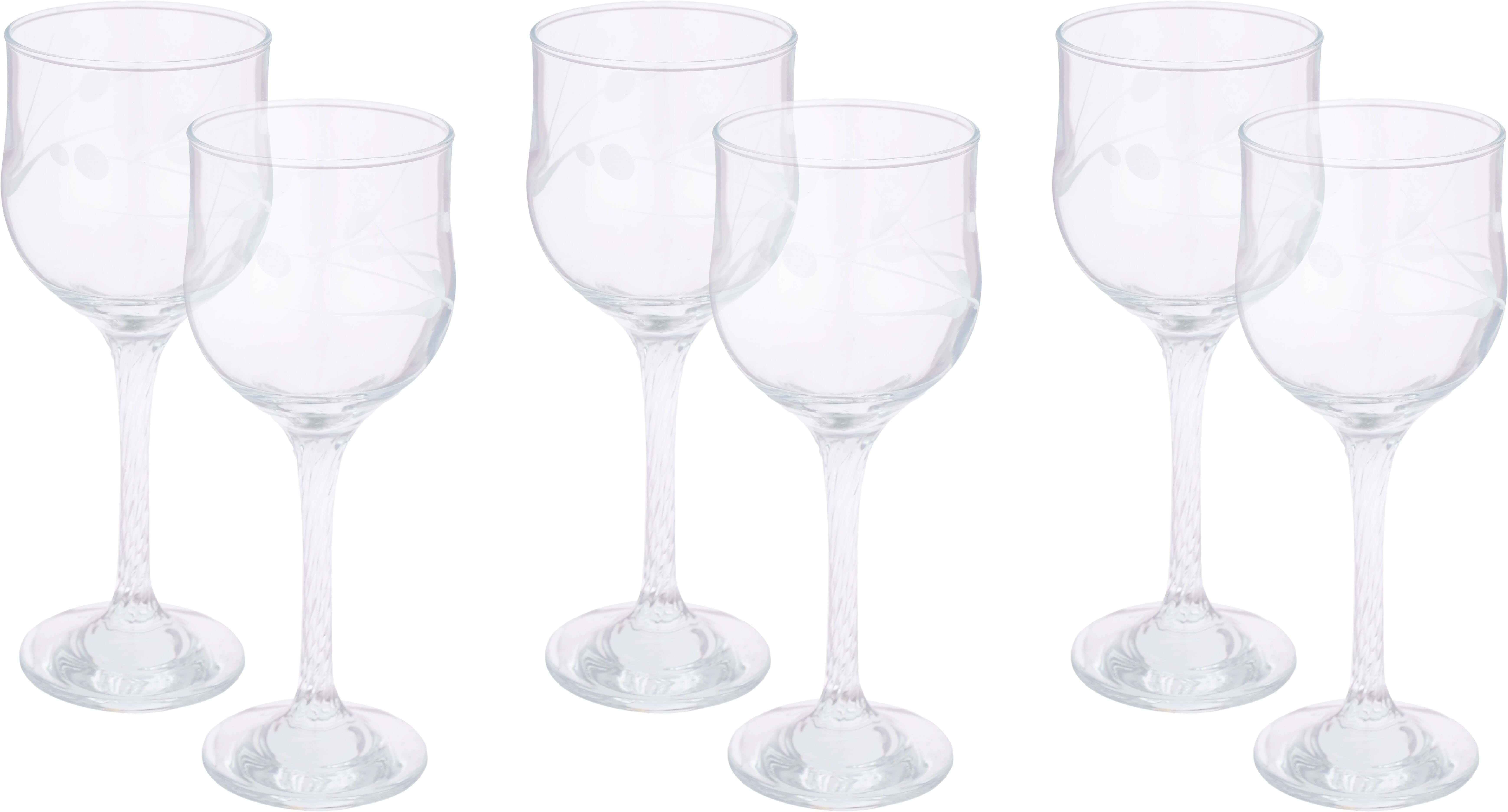 First One Glass Juice Glasses Set, 6 Pieces, 240 ml - Clear