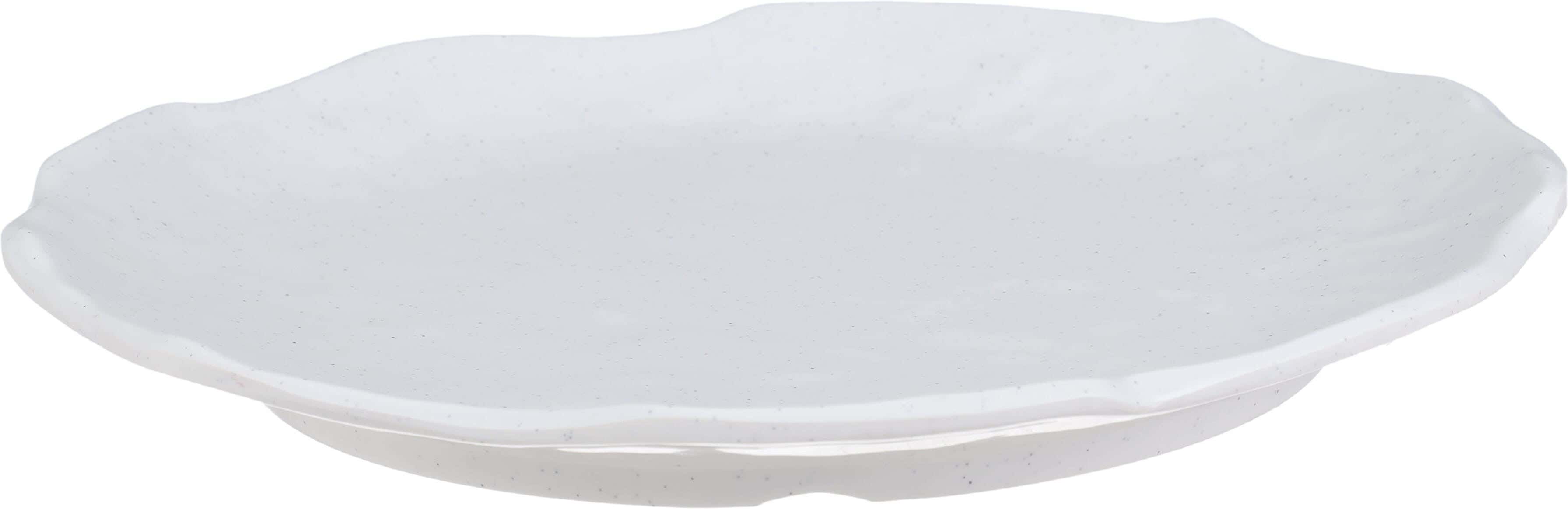 Arcomela Melamine Round Flat Plate, 27 cm - White