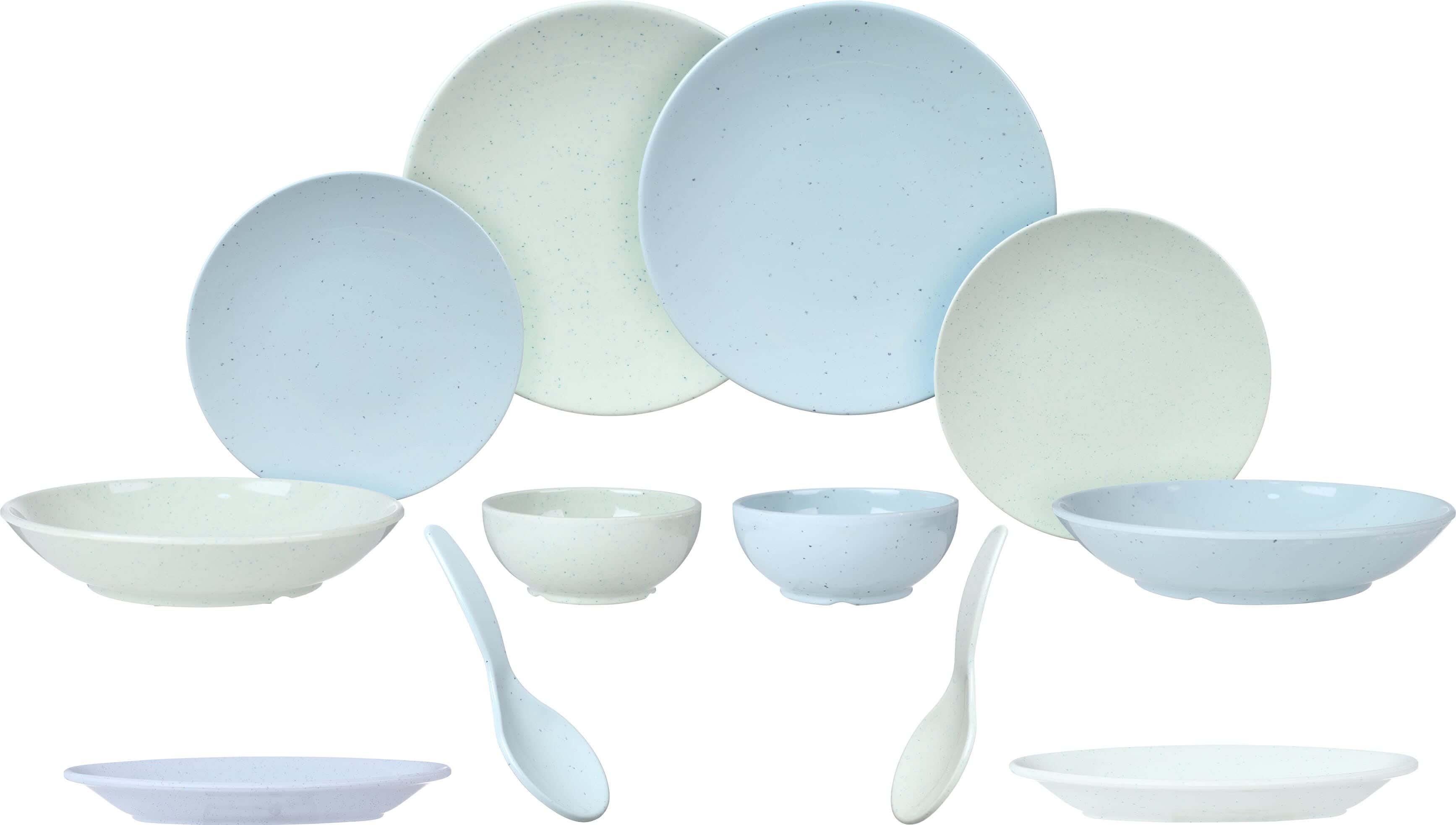 Almohandes Melamine Dinner Set, 28 Pieces - Light Green Turquoise