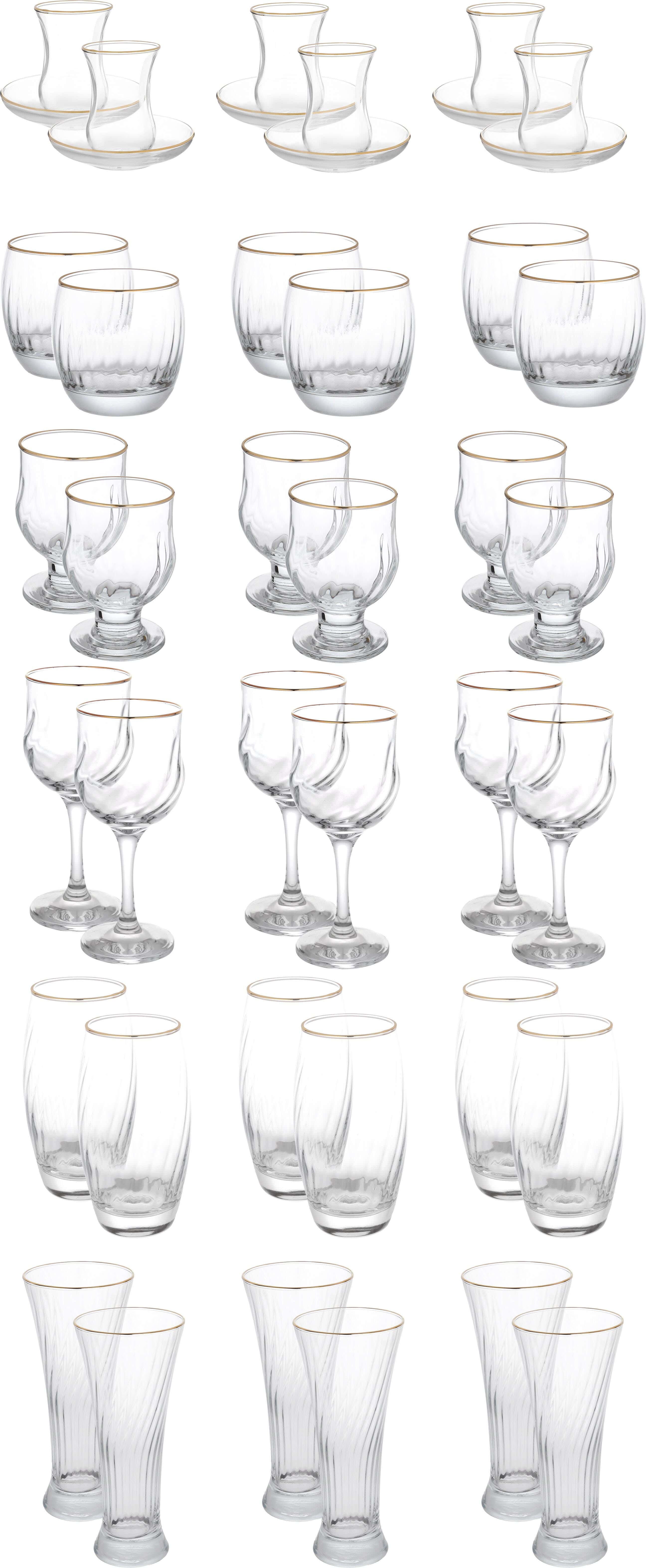 Pasabahce Glass Set, 42 Pieces - Clear