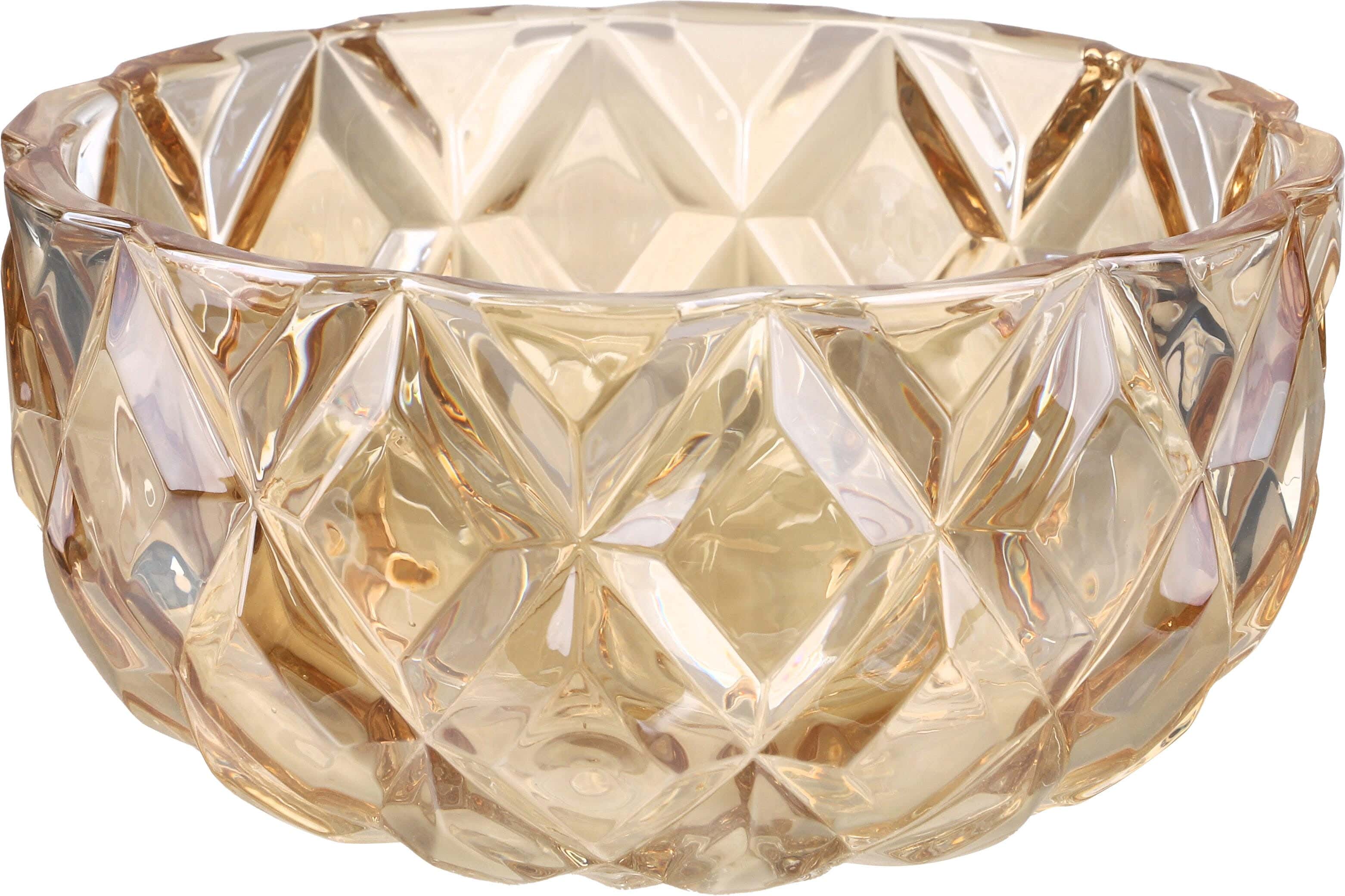 Glass Deep Round Fruit Plate, 25 cm - Light Brown