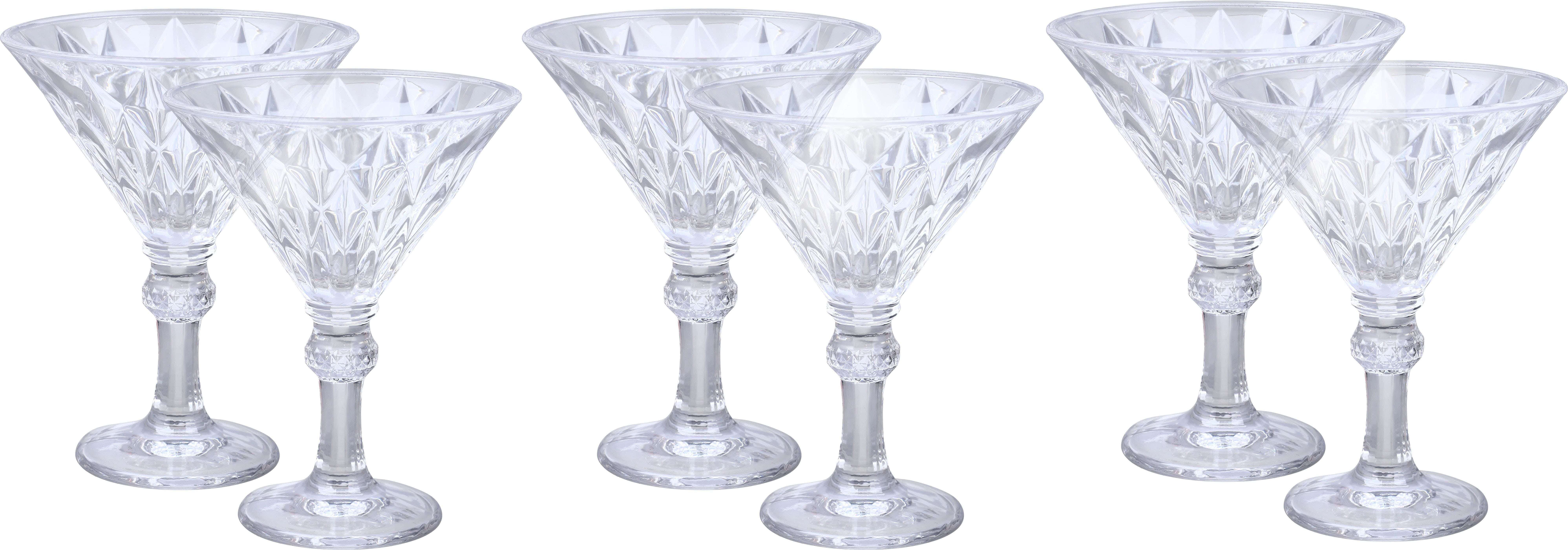 Glass Cup Set, 6 Pieces, 260 ml - Light Brown