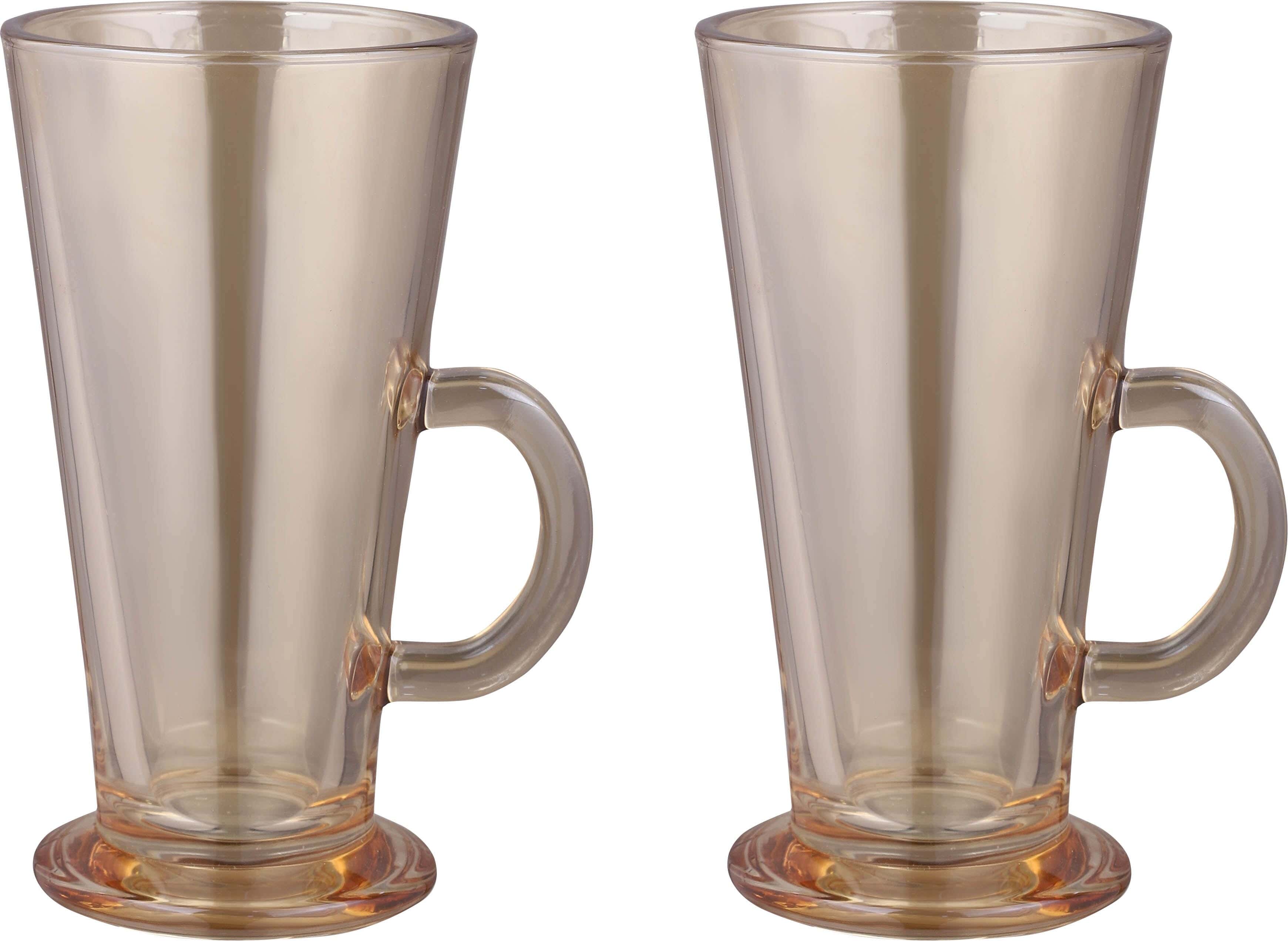 Glass Juice Mug Set, 2 Pieces, 270 ml - Light Brown