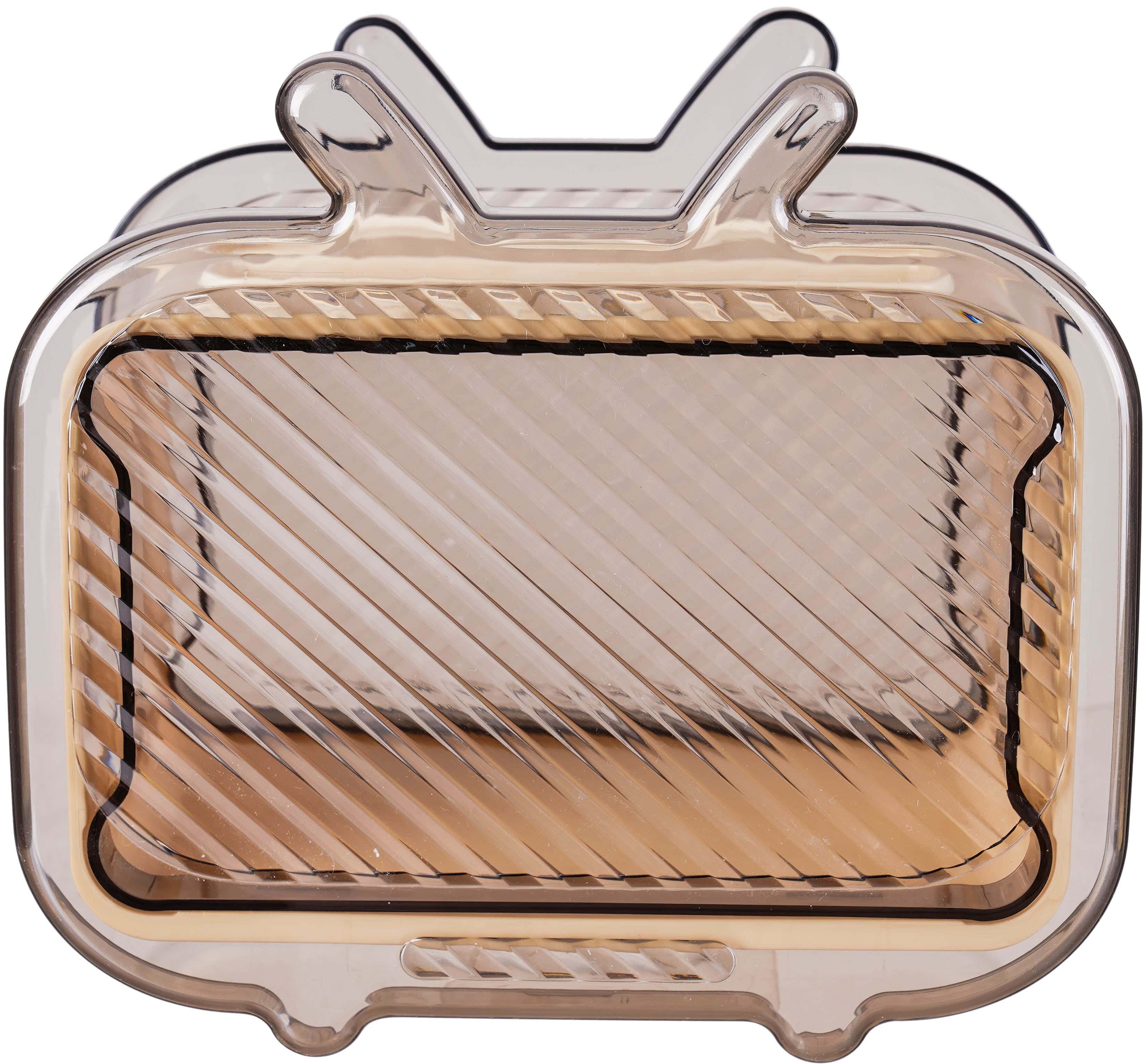 Group Tiger Plastic Tissue Box, 16×18×11 cm - Beige